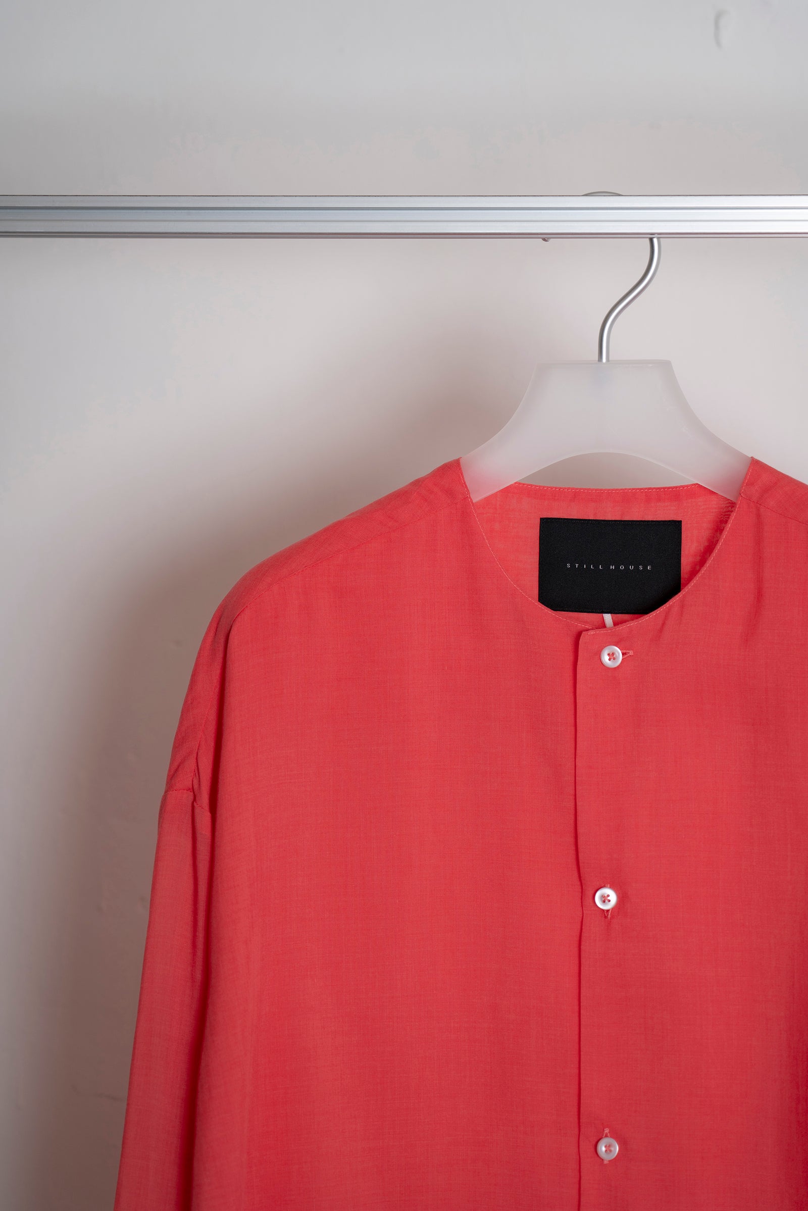 The Collarless Shirt - Coral