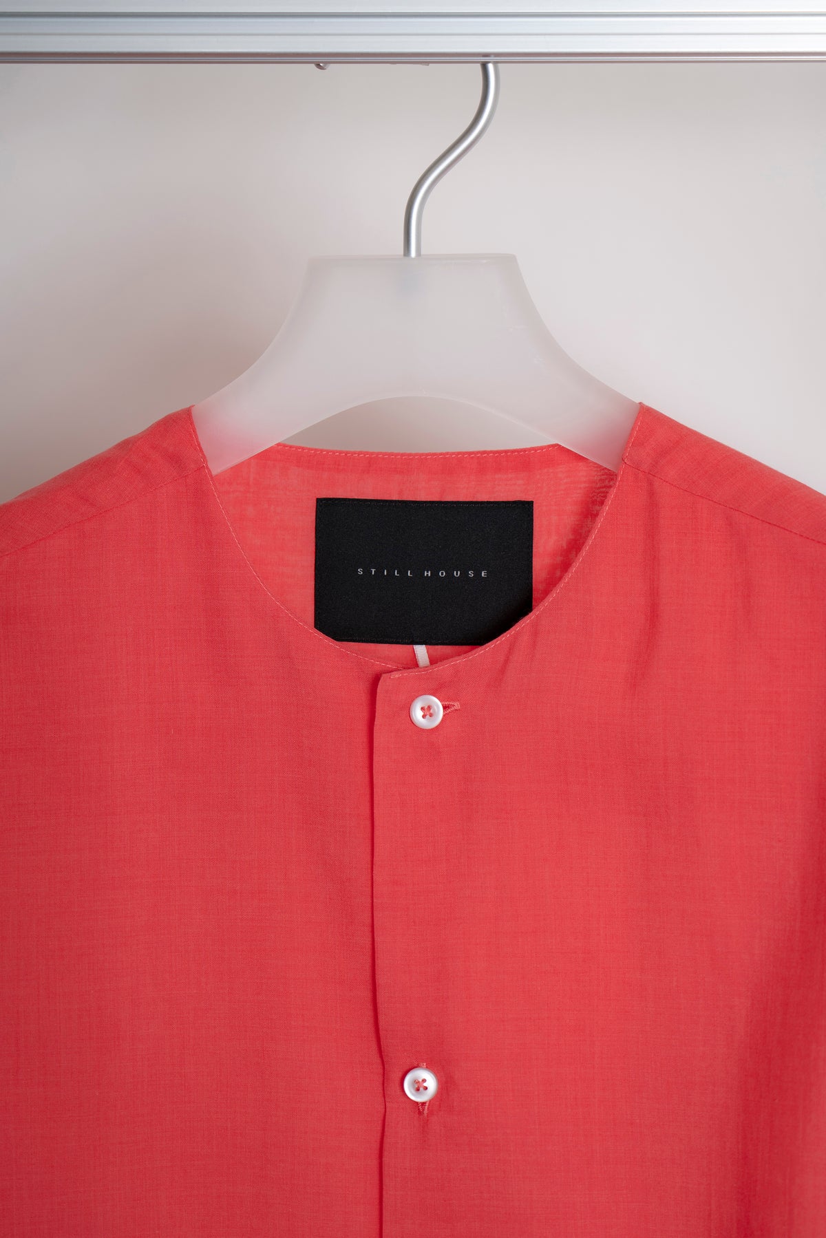 The Collarless Shirt - Coral