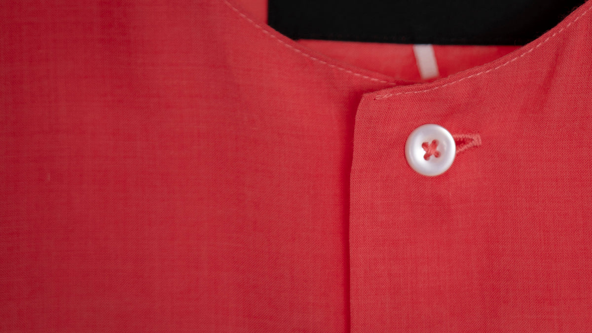 The Collarless Shirt - Coral