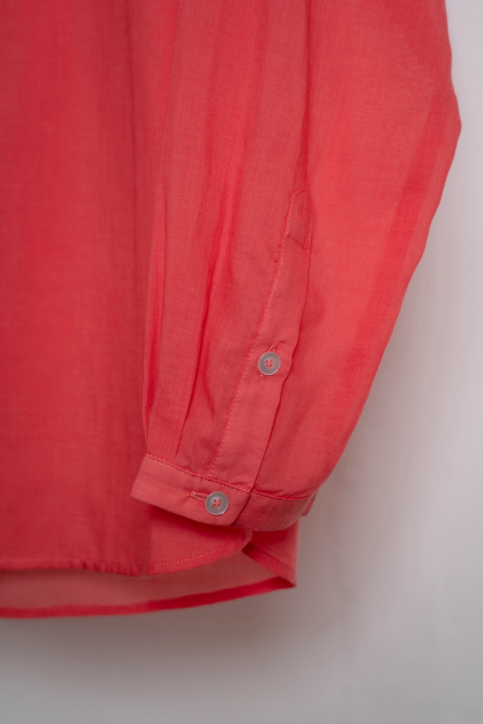 The Collarless Shirt - Coral