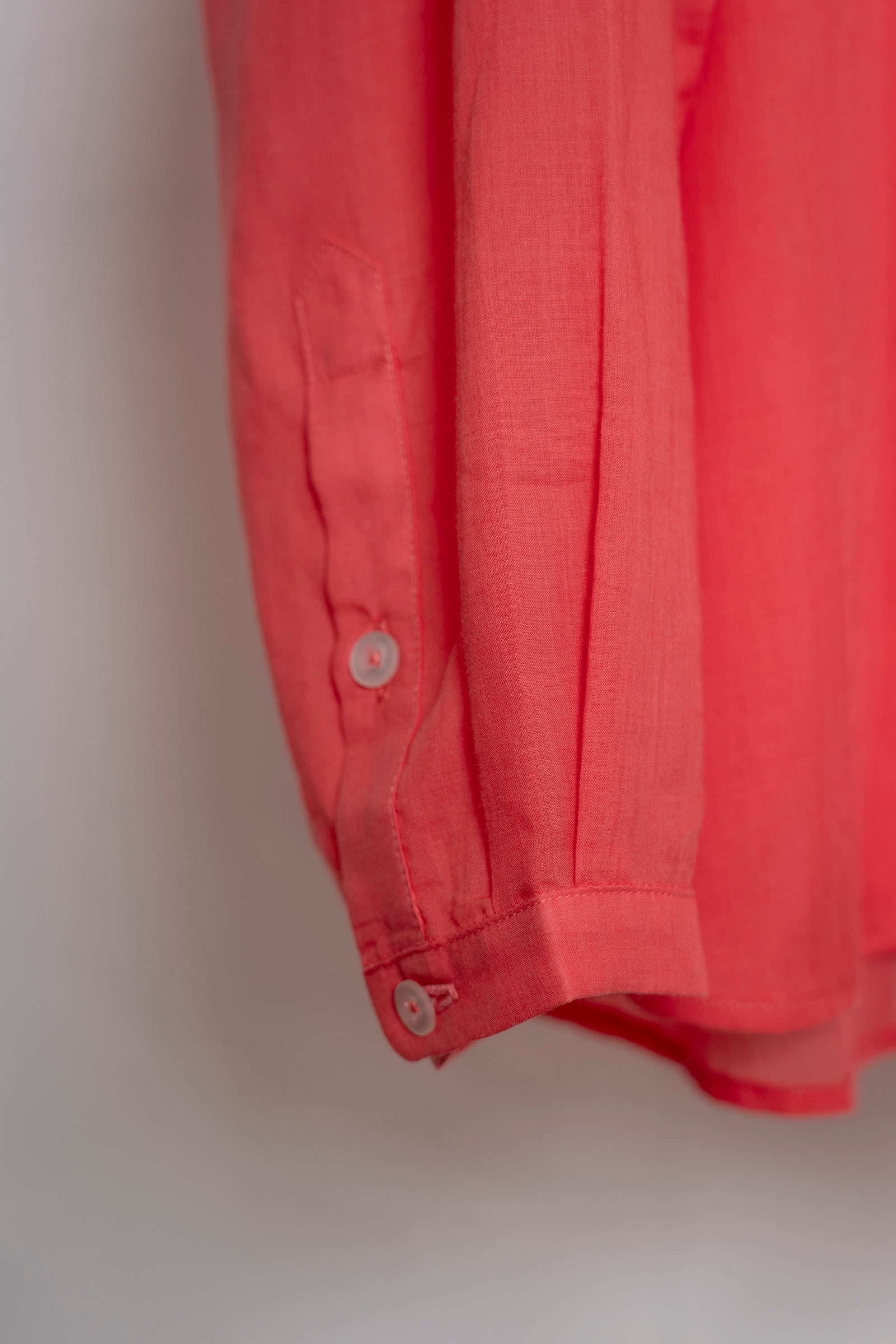 The Collarless Shirt - Coral