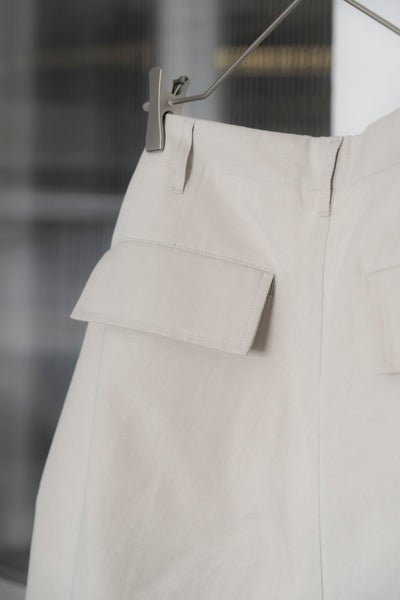 The Hem Darts Pants - Beige