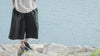 The Frayed Layer Pants - Black