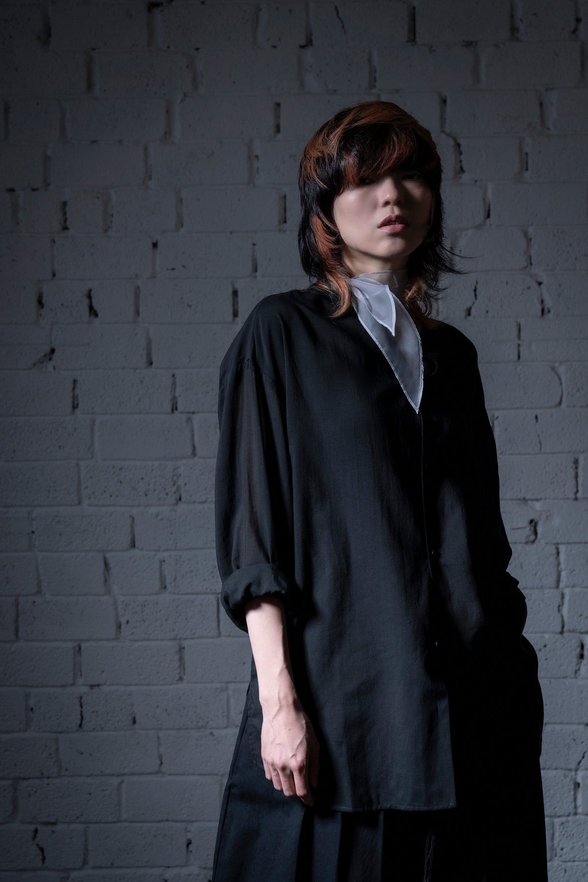 The Collarless Shirt - Black