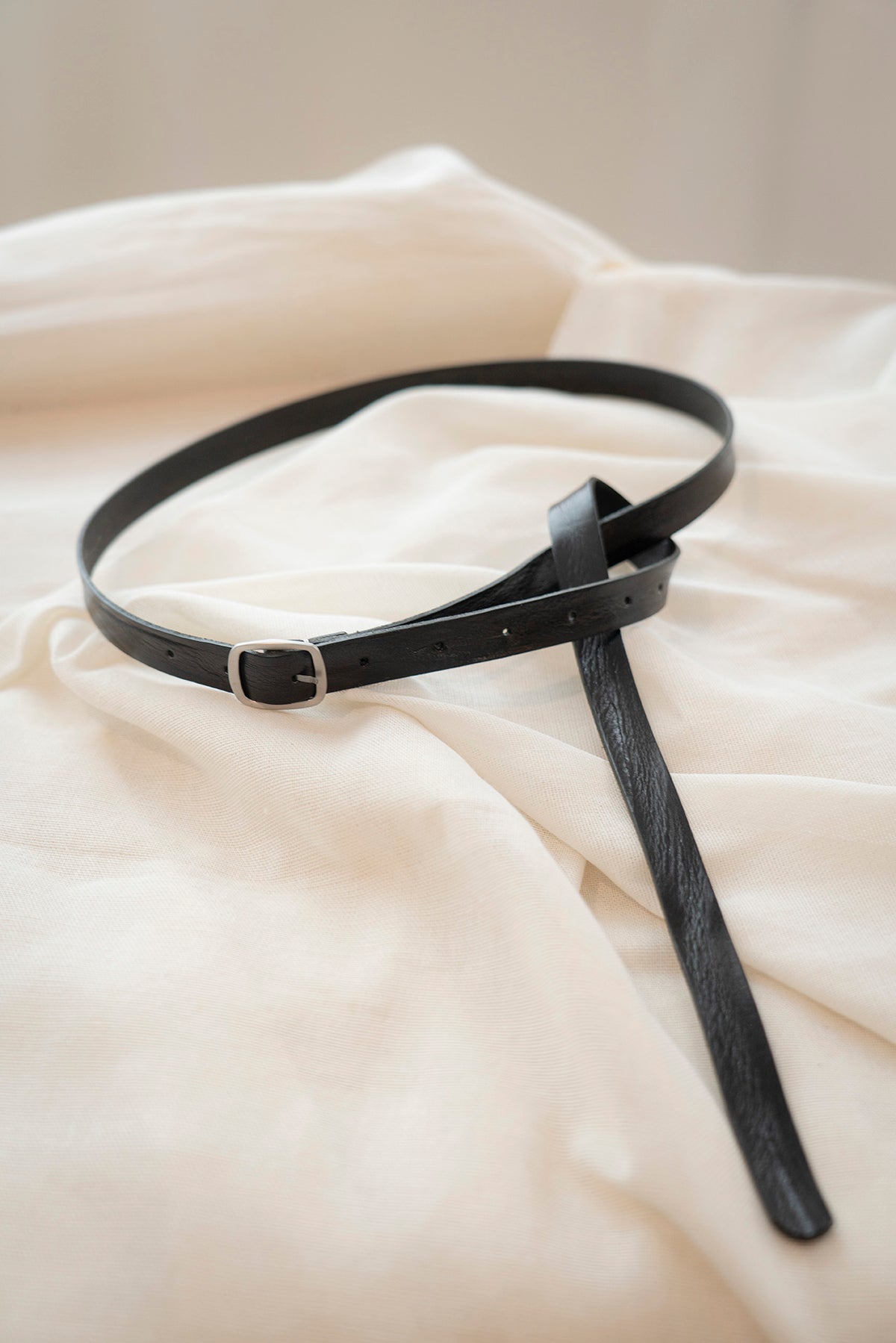 The Long Leather Belt - Black