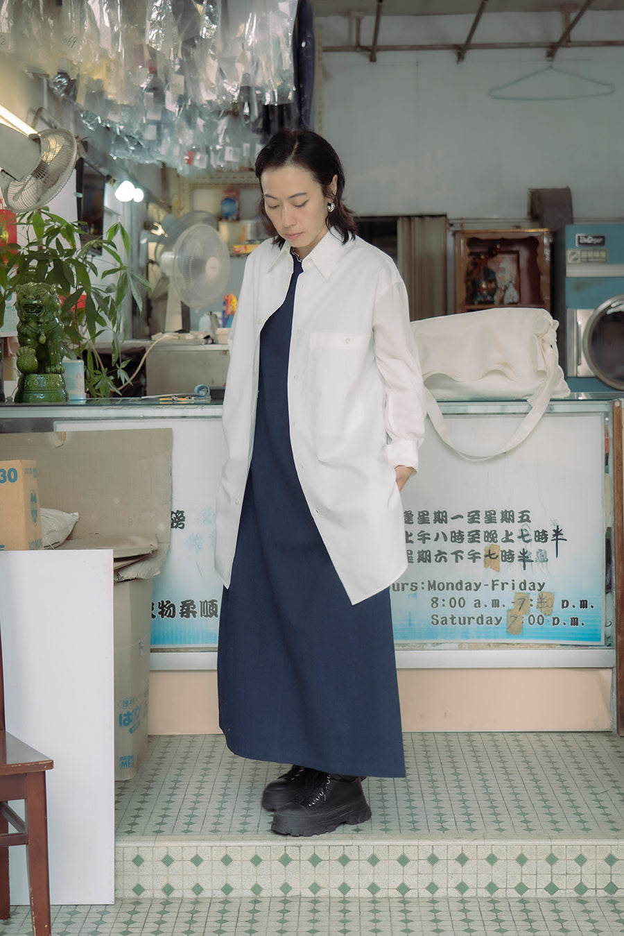 The Linen Dress - Navy