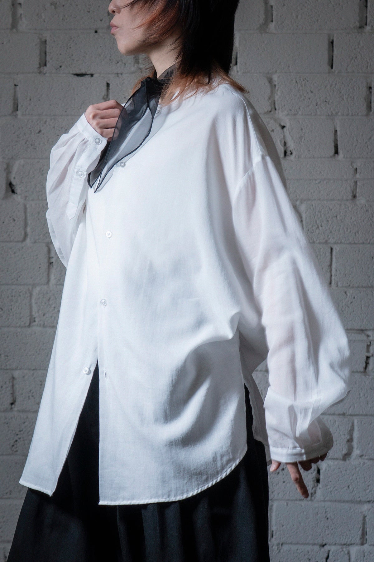 The Collarless Shirt - White