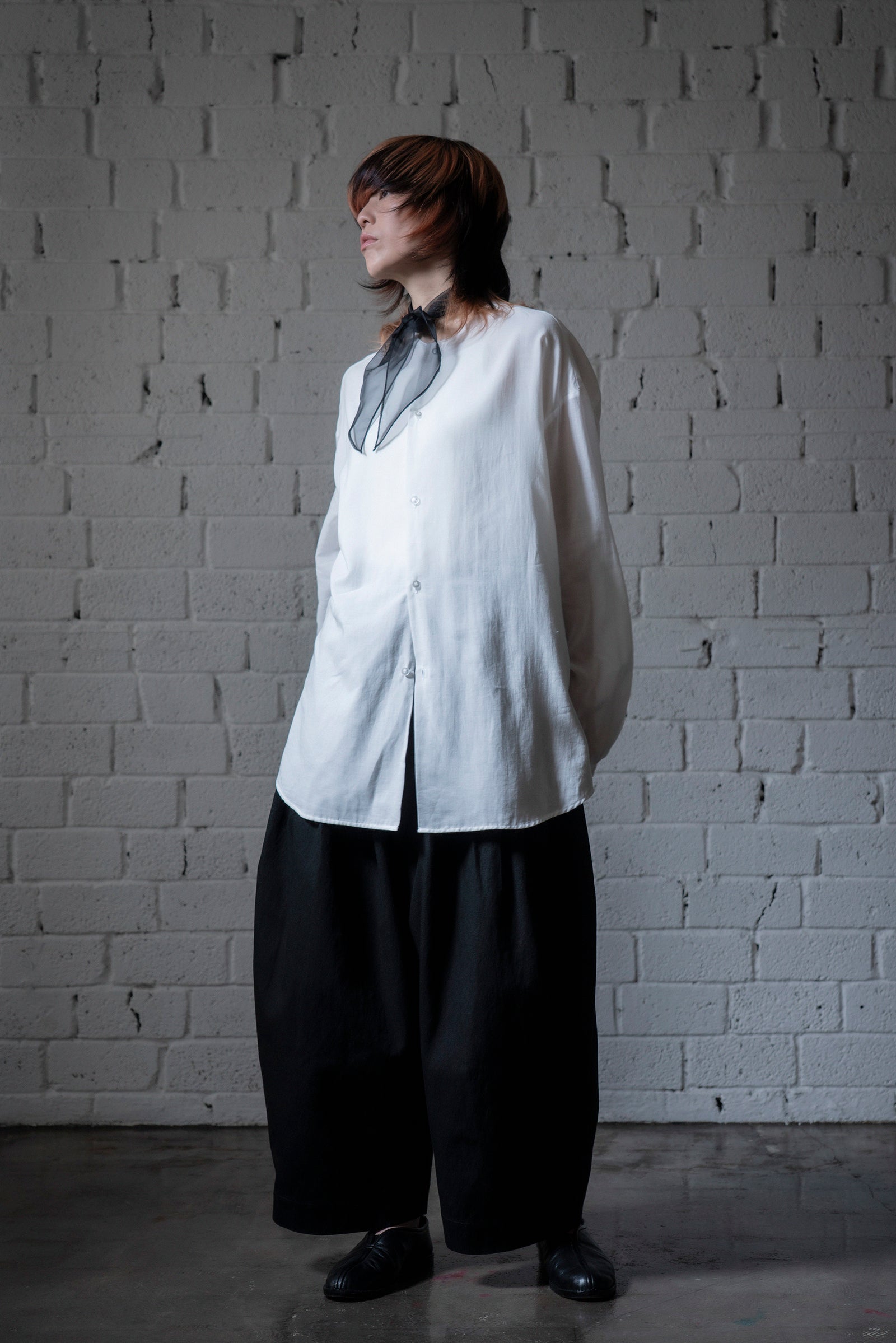 The Collarless Shirt - White