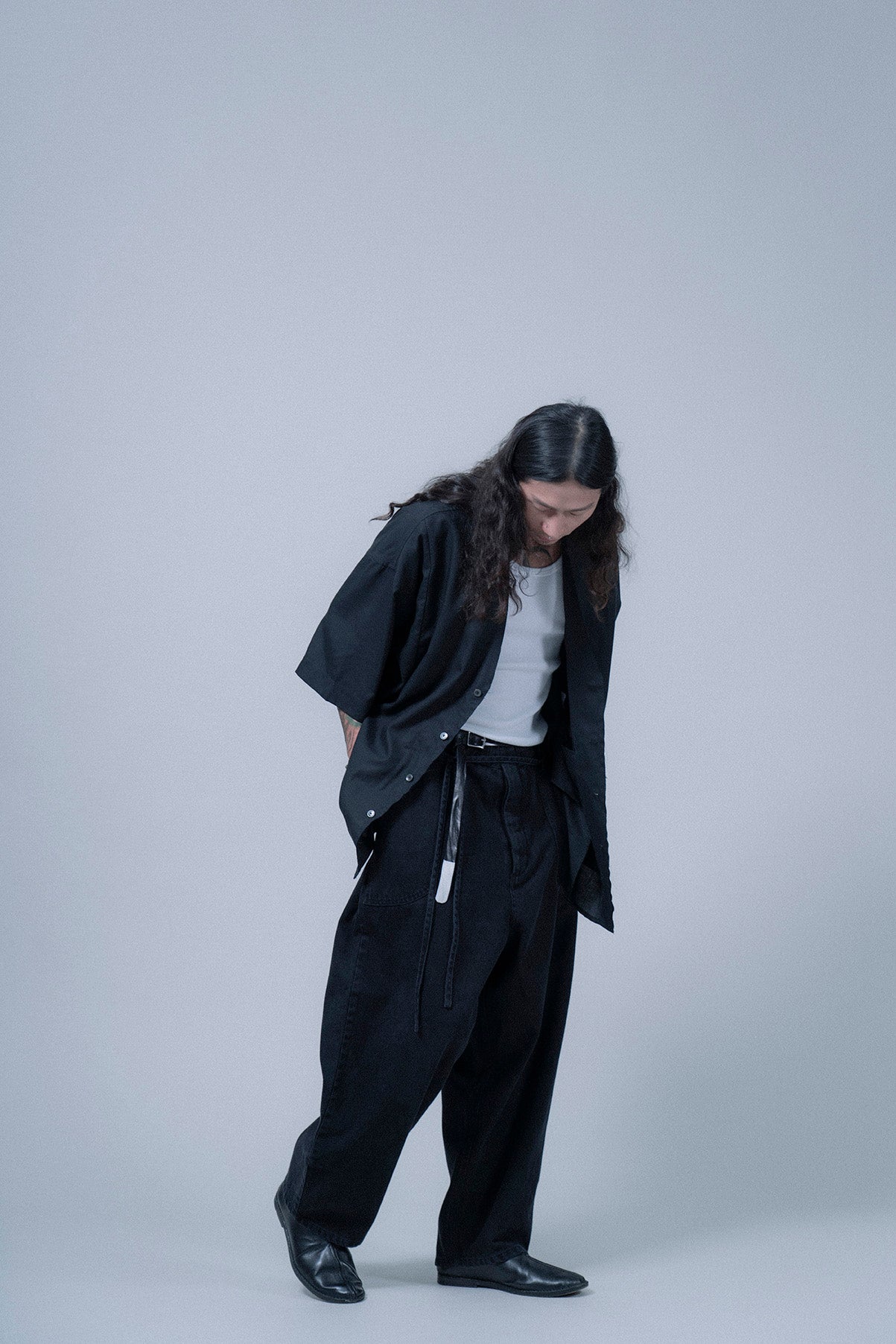 The Drawstring Denim Pants - Black