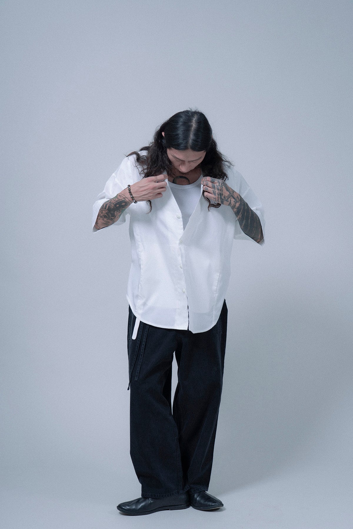 The Drawstring Denim Pants - Black