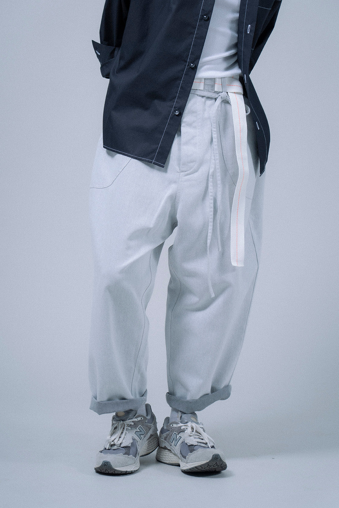 The Drawstring Denim Pants - White