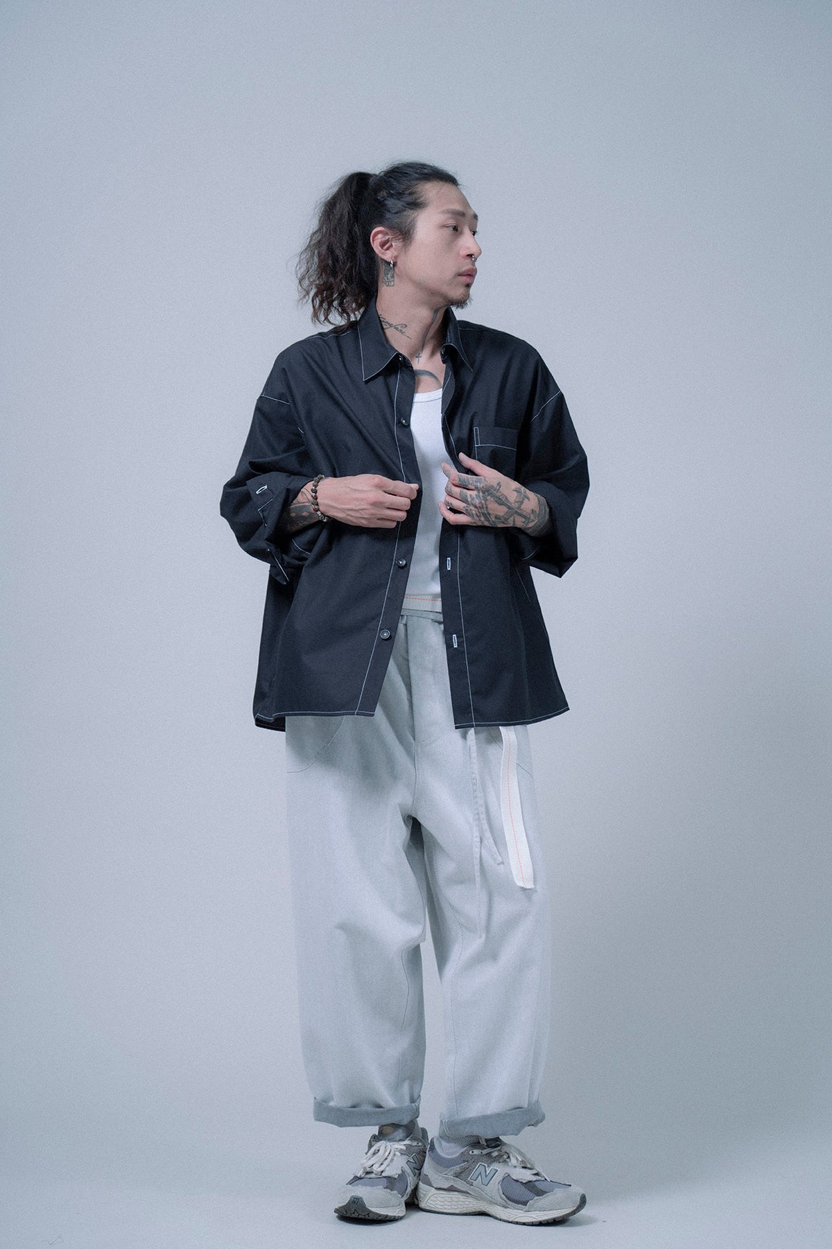 The Drawstring Denim Pants - White