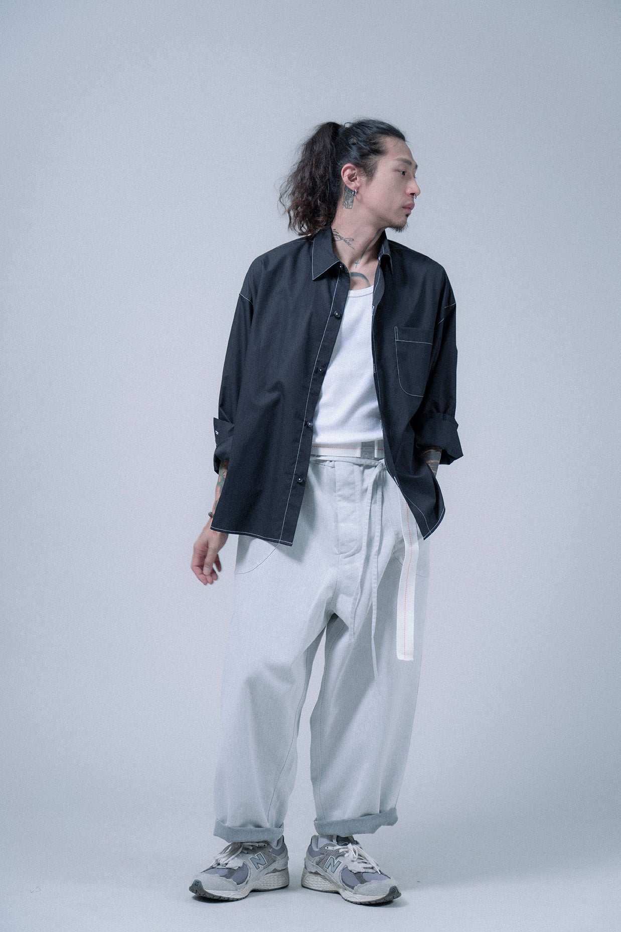 The Drawstring Denim Pants - White