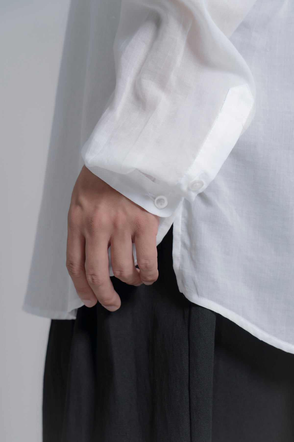 The Collarless Shirt - White