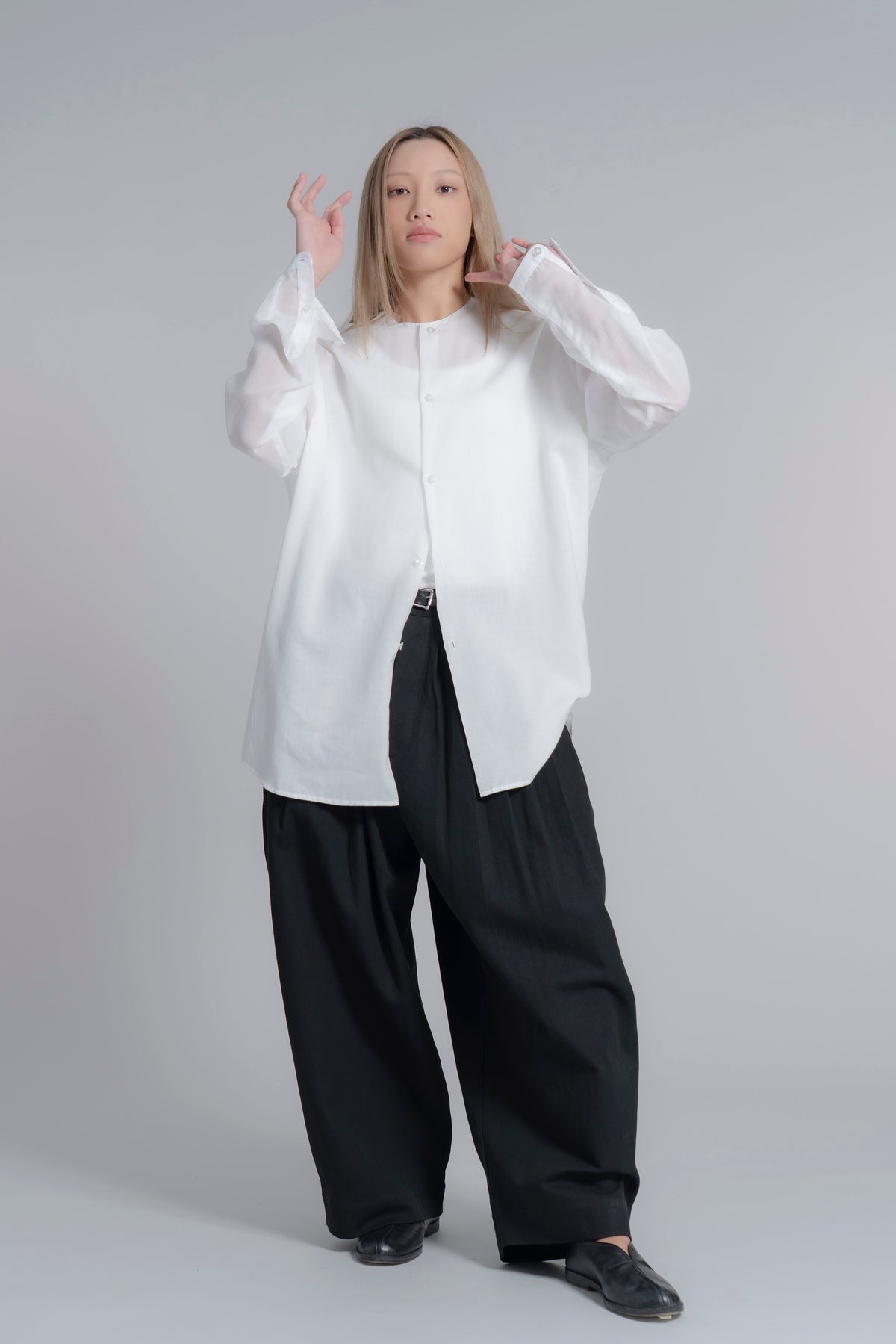 The Collarless Shirt - White