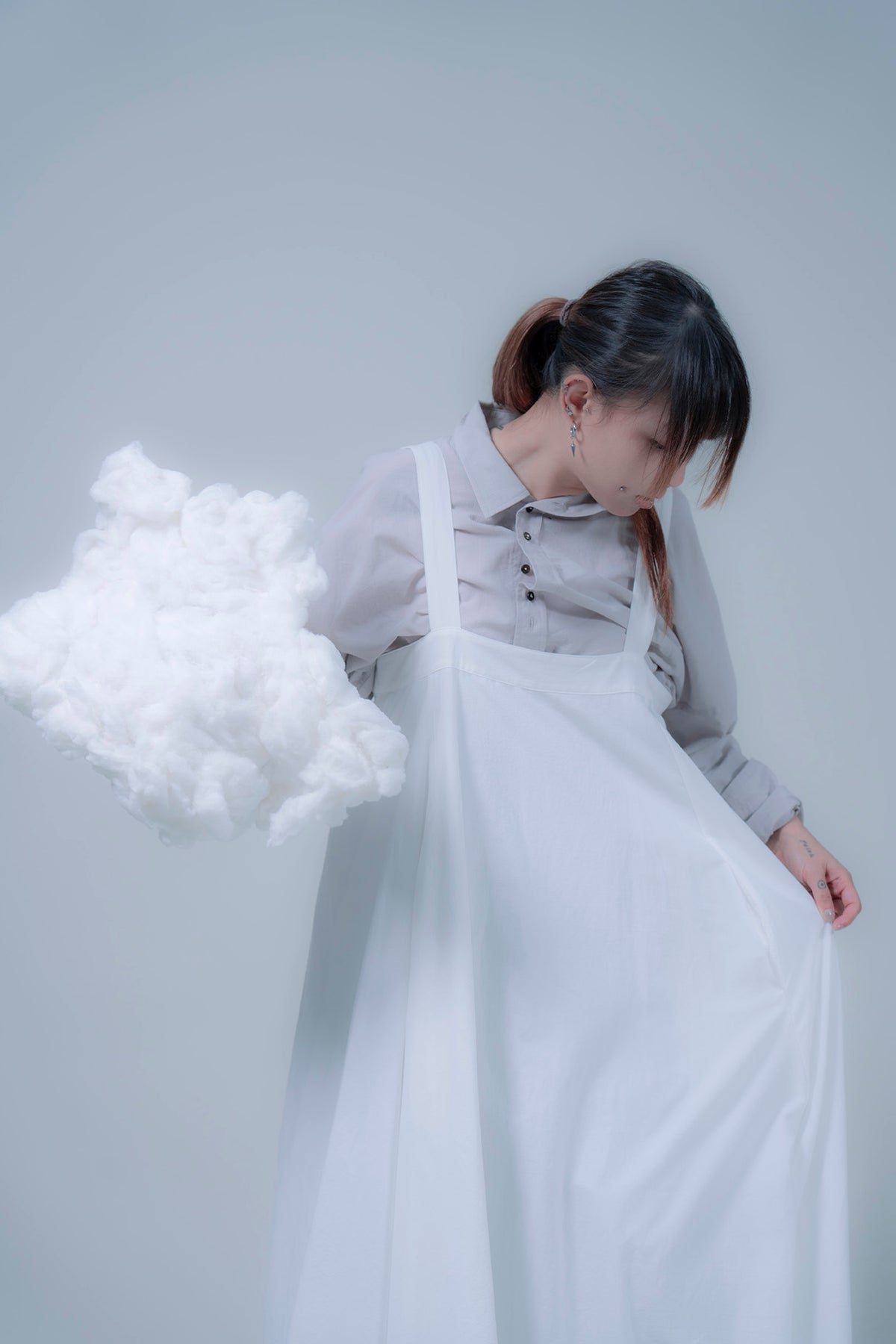 The Suspender Dress - White