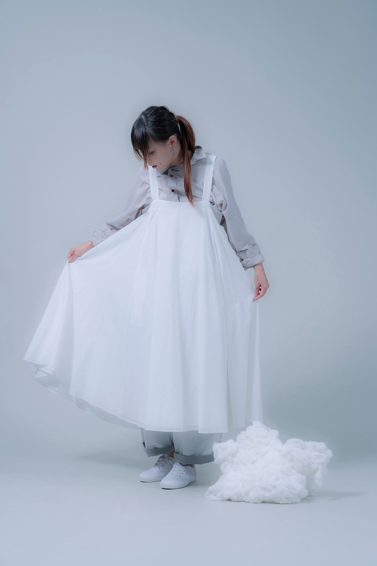 The Suspender Dress - White