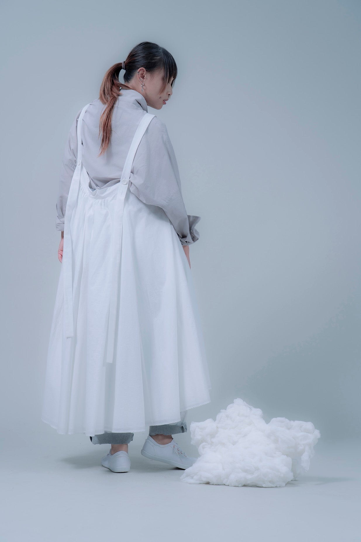 The Suspender Dress - White