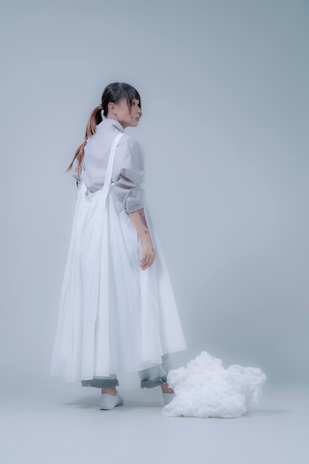 The Suspender Dress - White