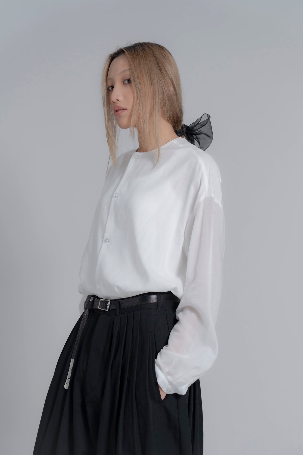 The Collarless Shirt - White