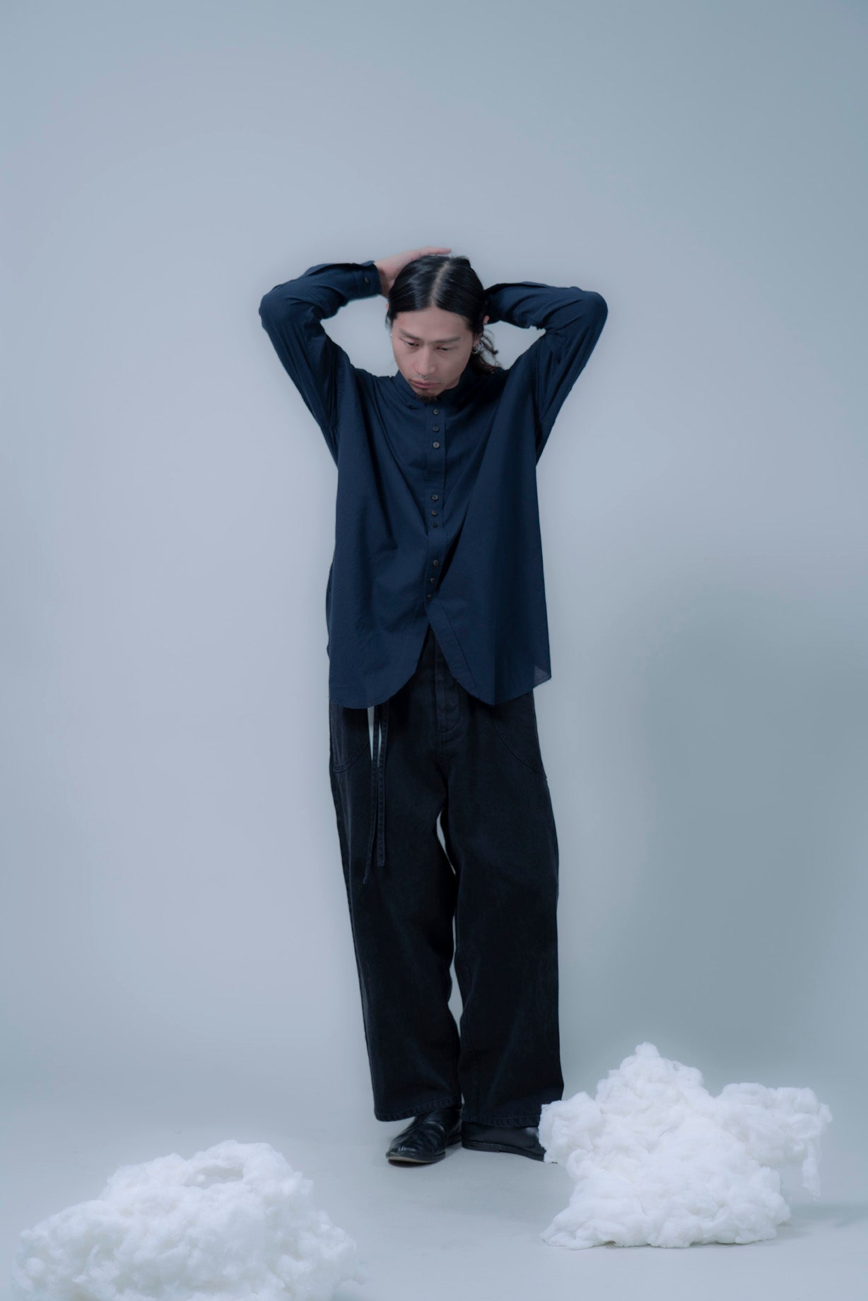 The Drawstring Denim Pants - Black