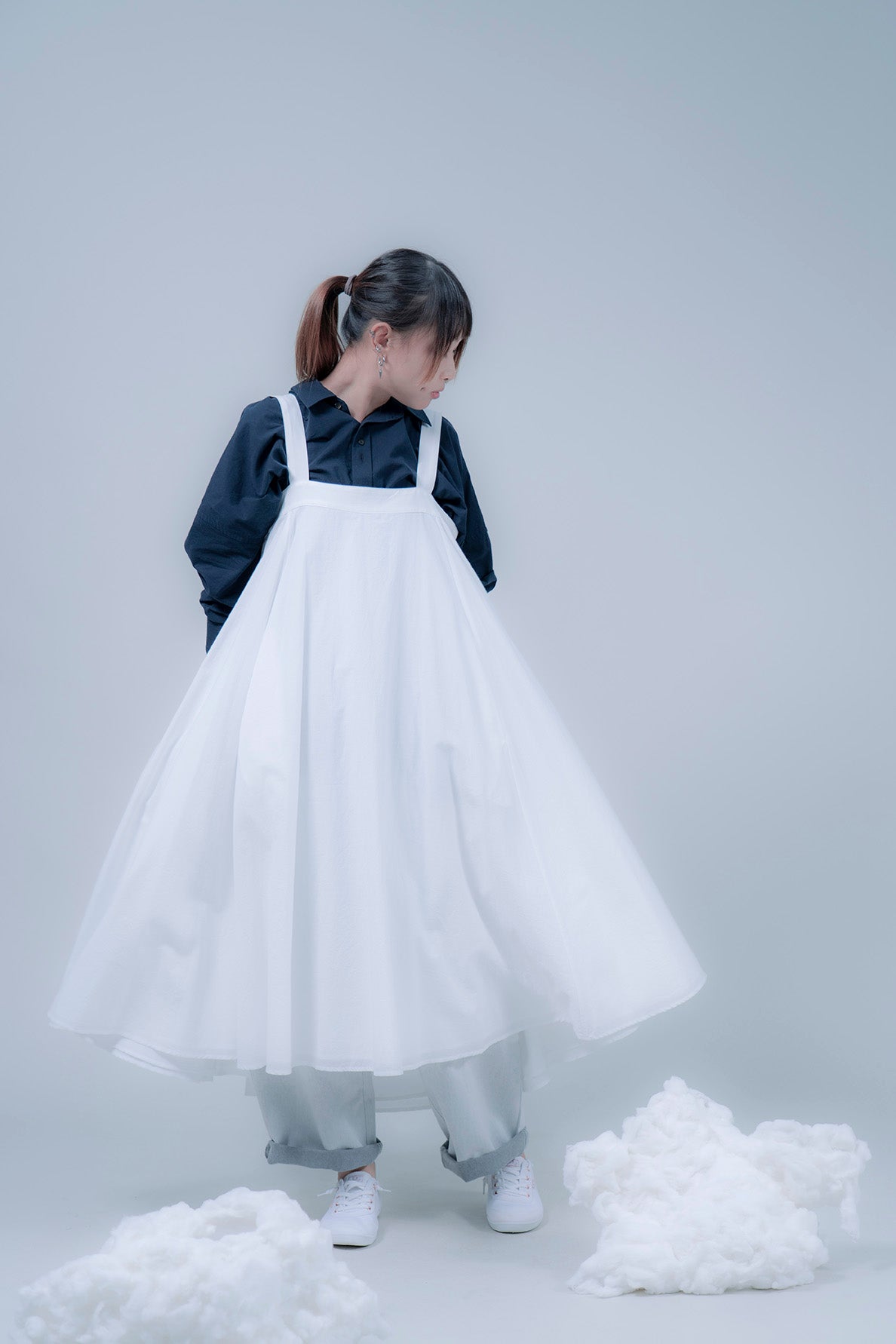 The Suspender Dress - White