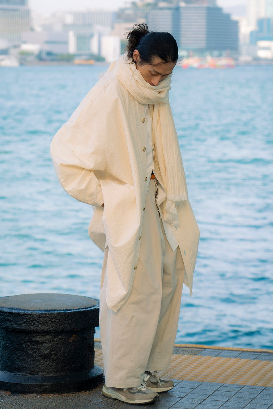 The Hem Darts Pants - Beige