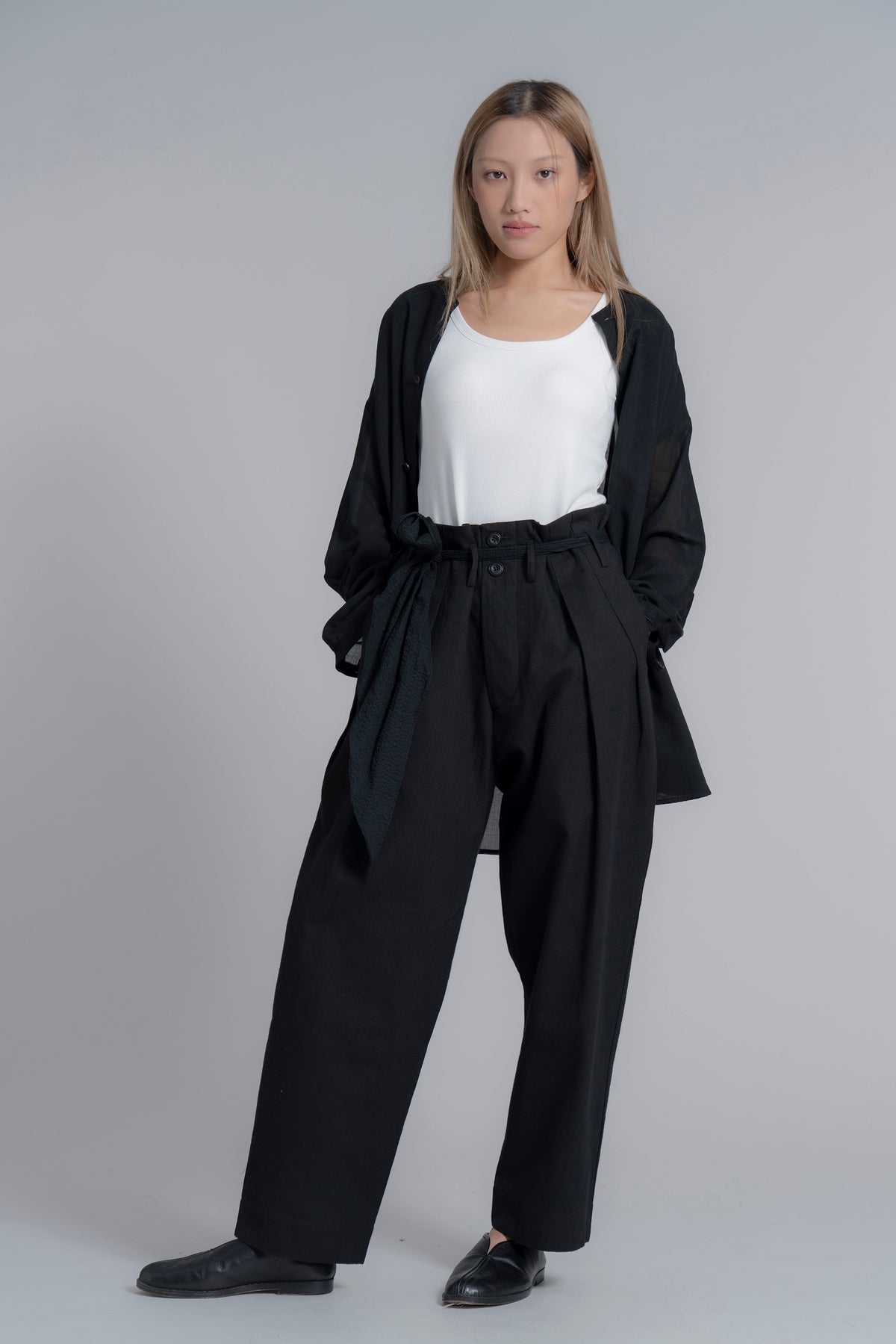 The Belted Hollywood Trousers - Black