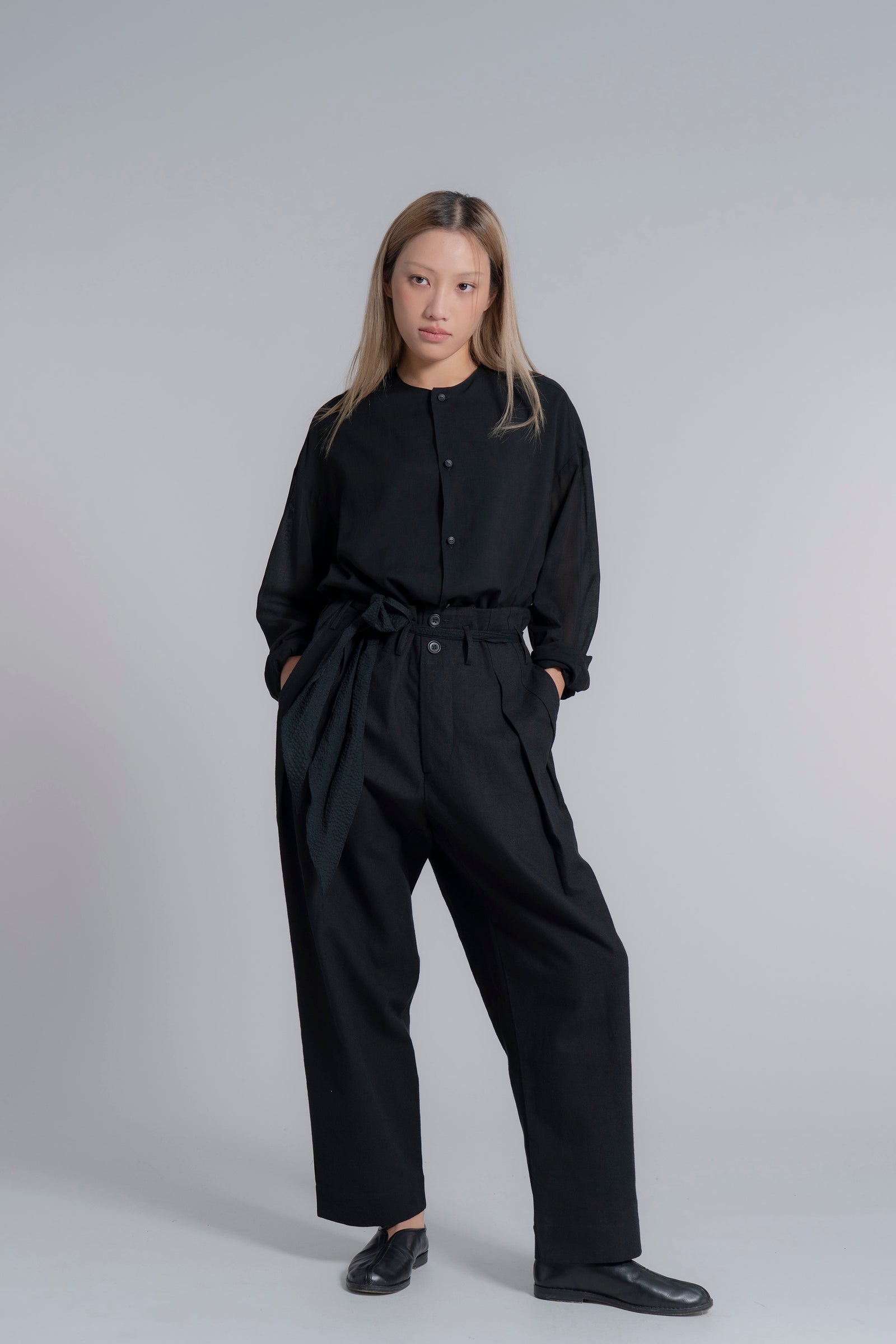 The Belted Hollywood Trousers - Black