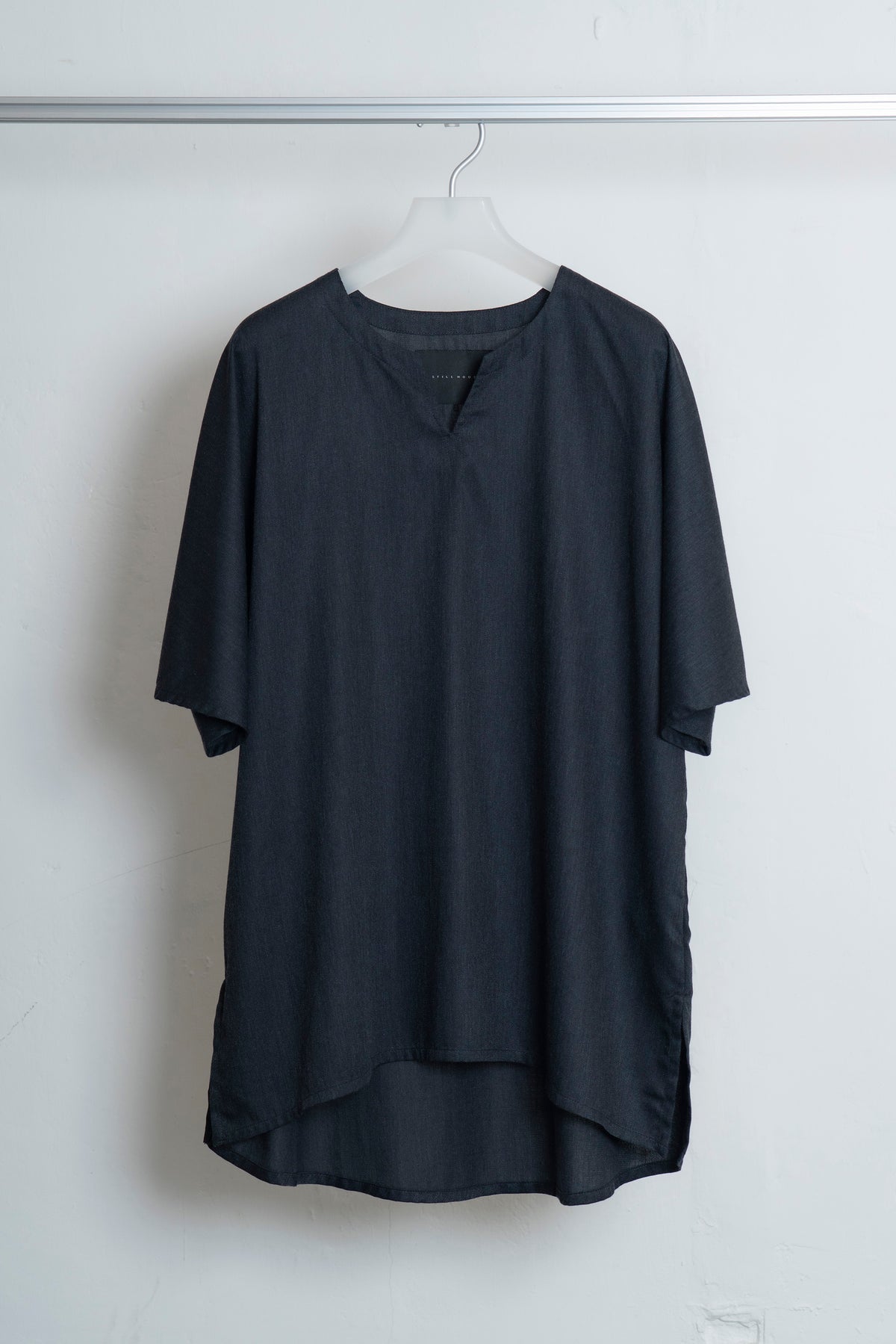 The Split Neck Top - Charcoal