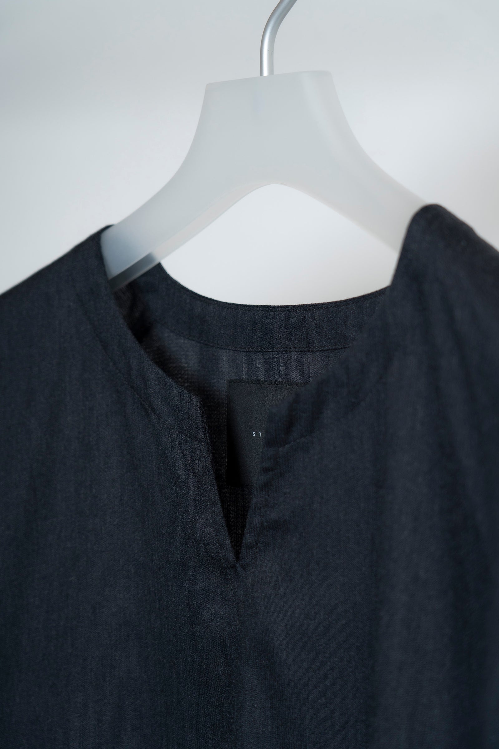 The Split Neck Top - Charcoal