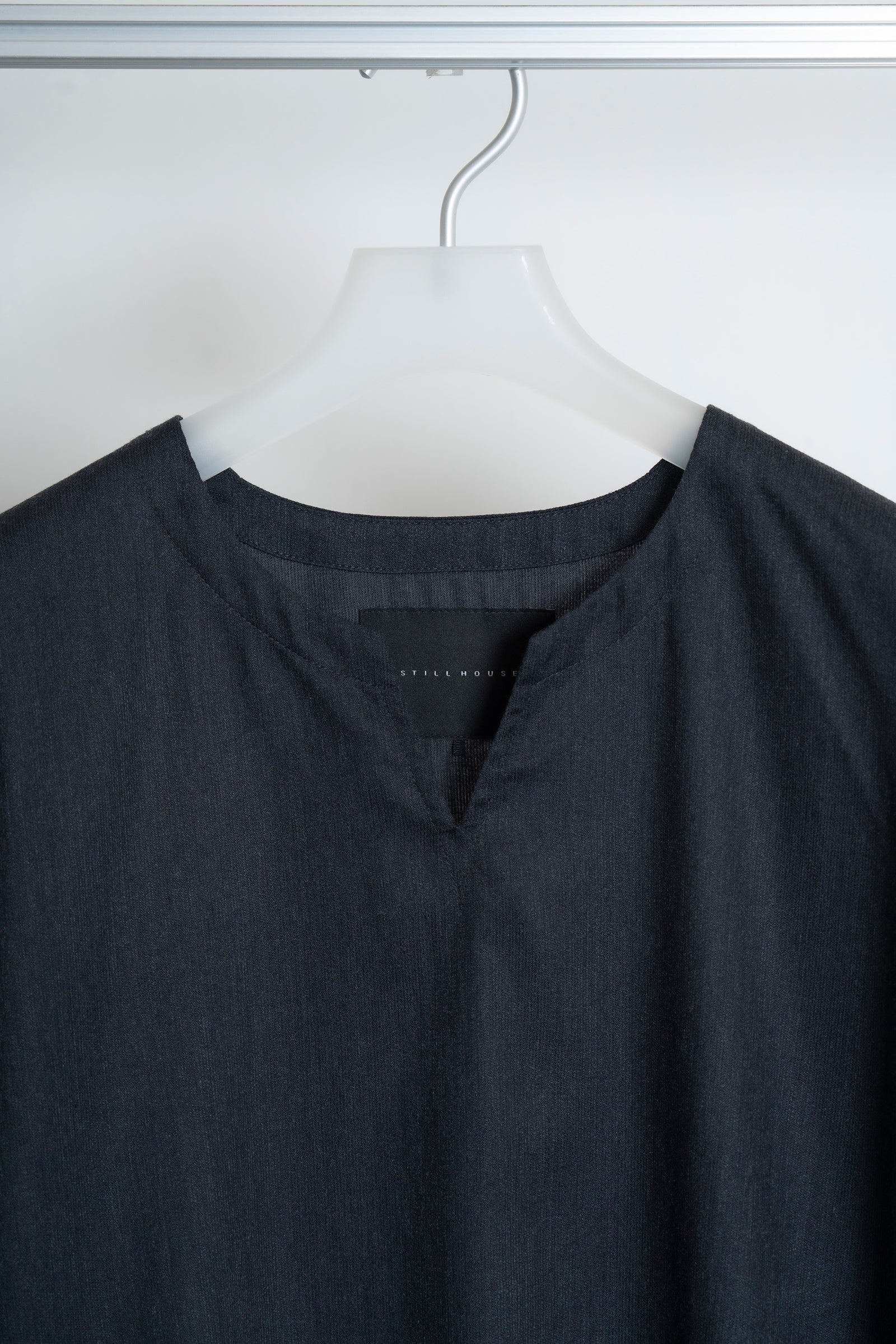 The Split Neck Top - Charcoal