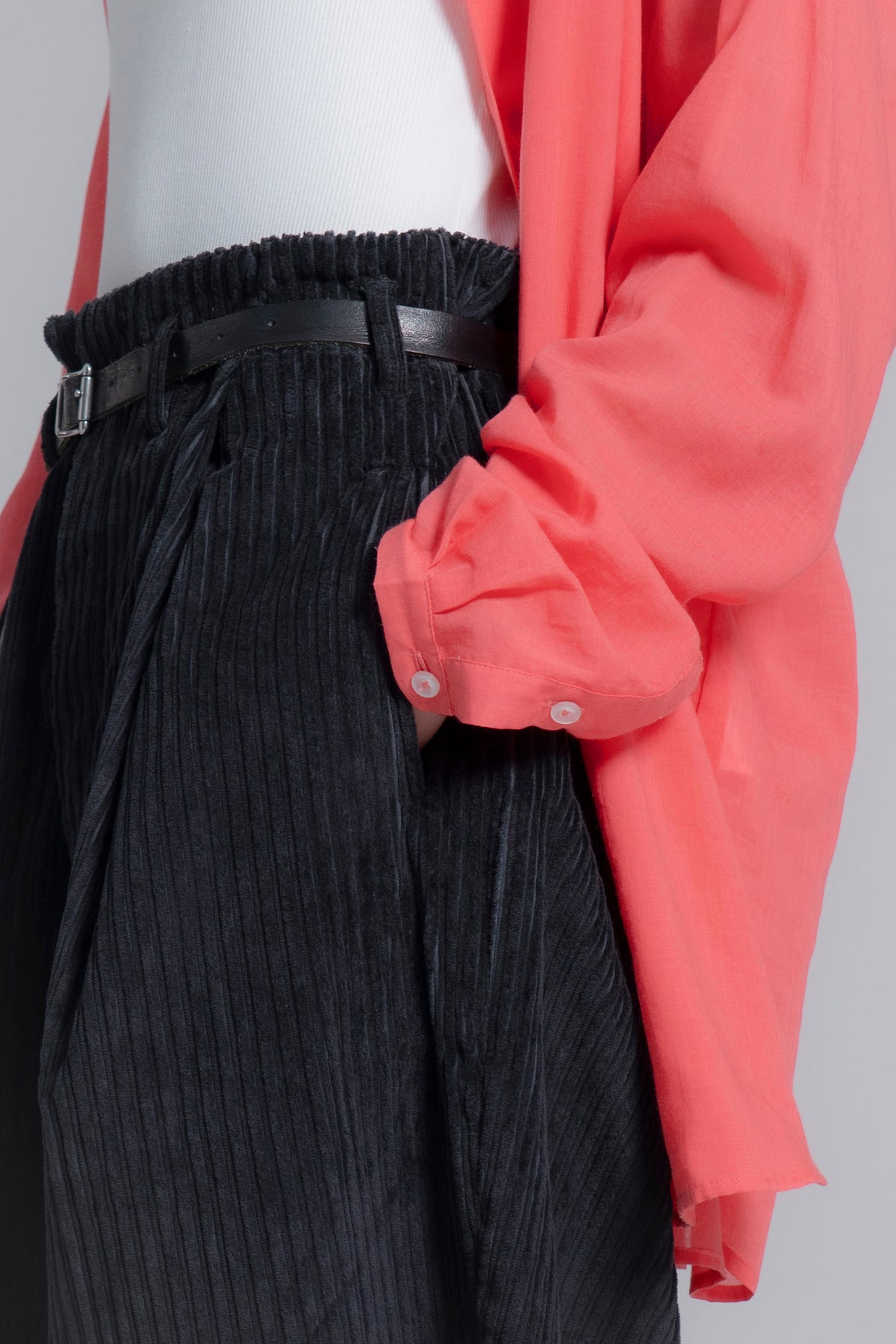 The Collarless Shirt - Coral