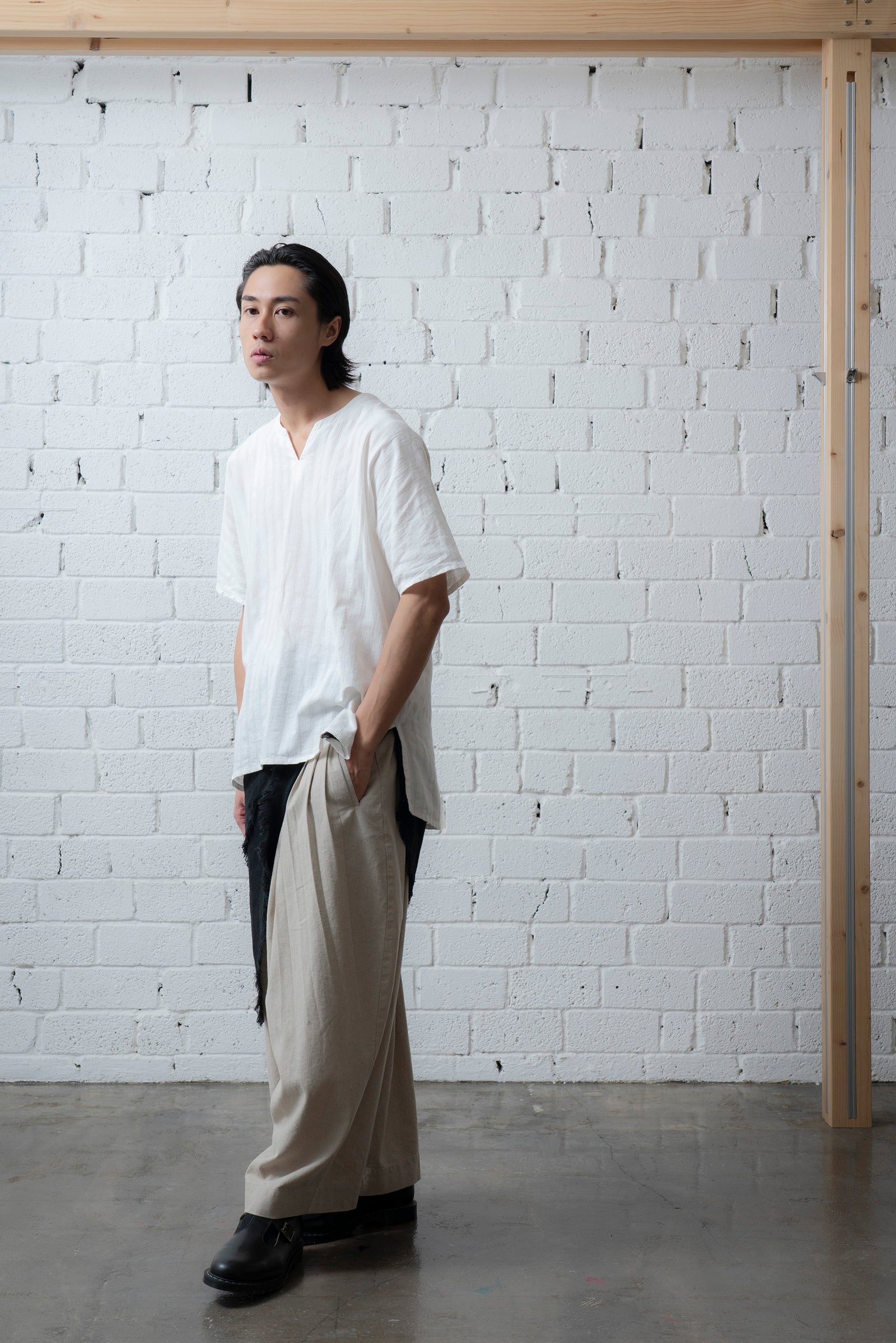 The Split Neck Top - White