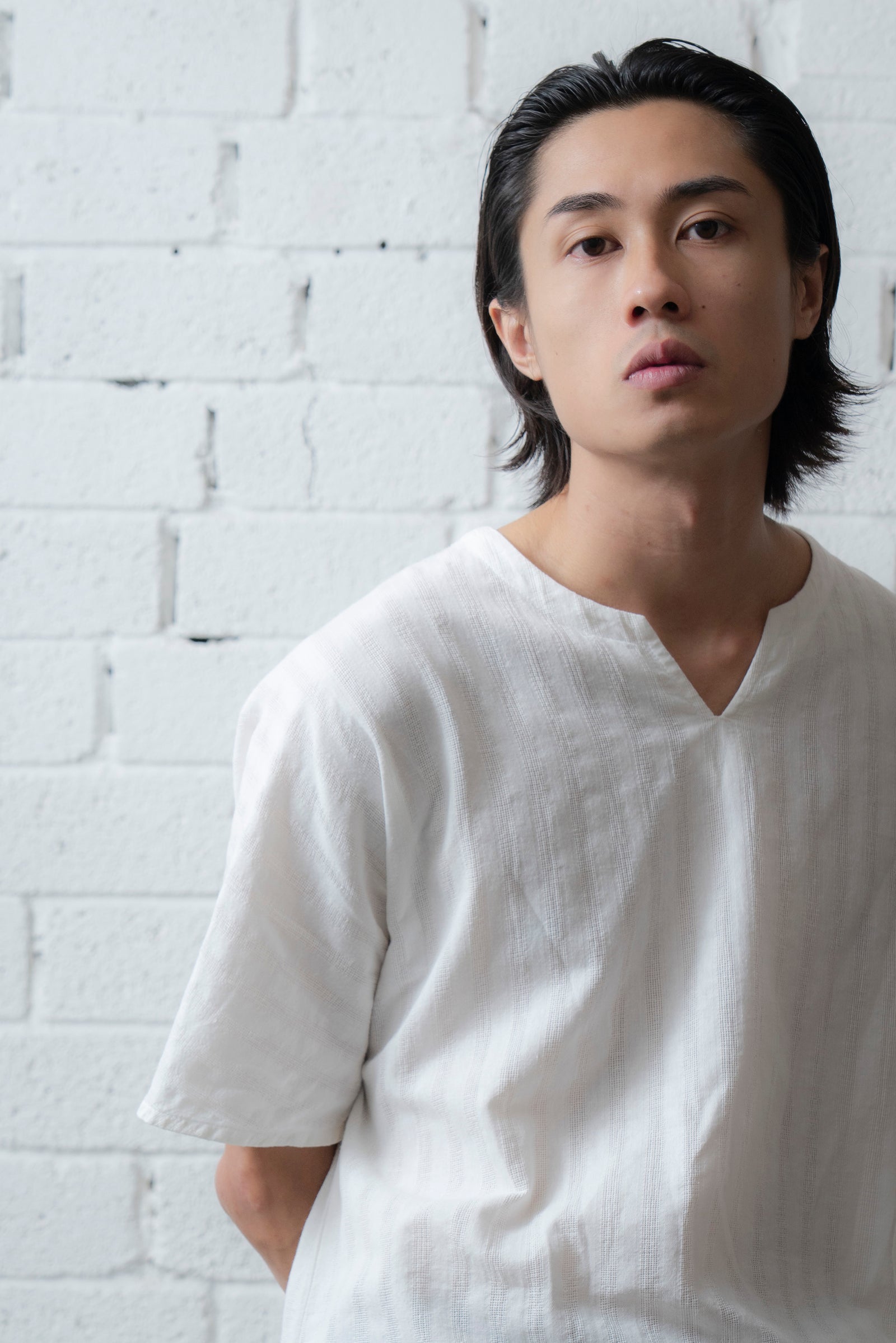 The Split Neck Top - White