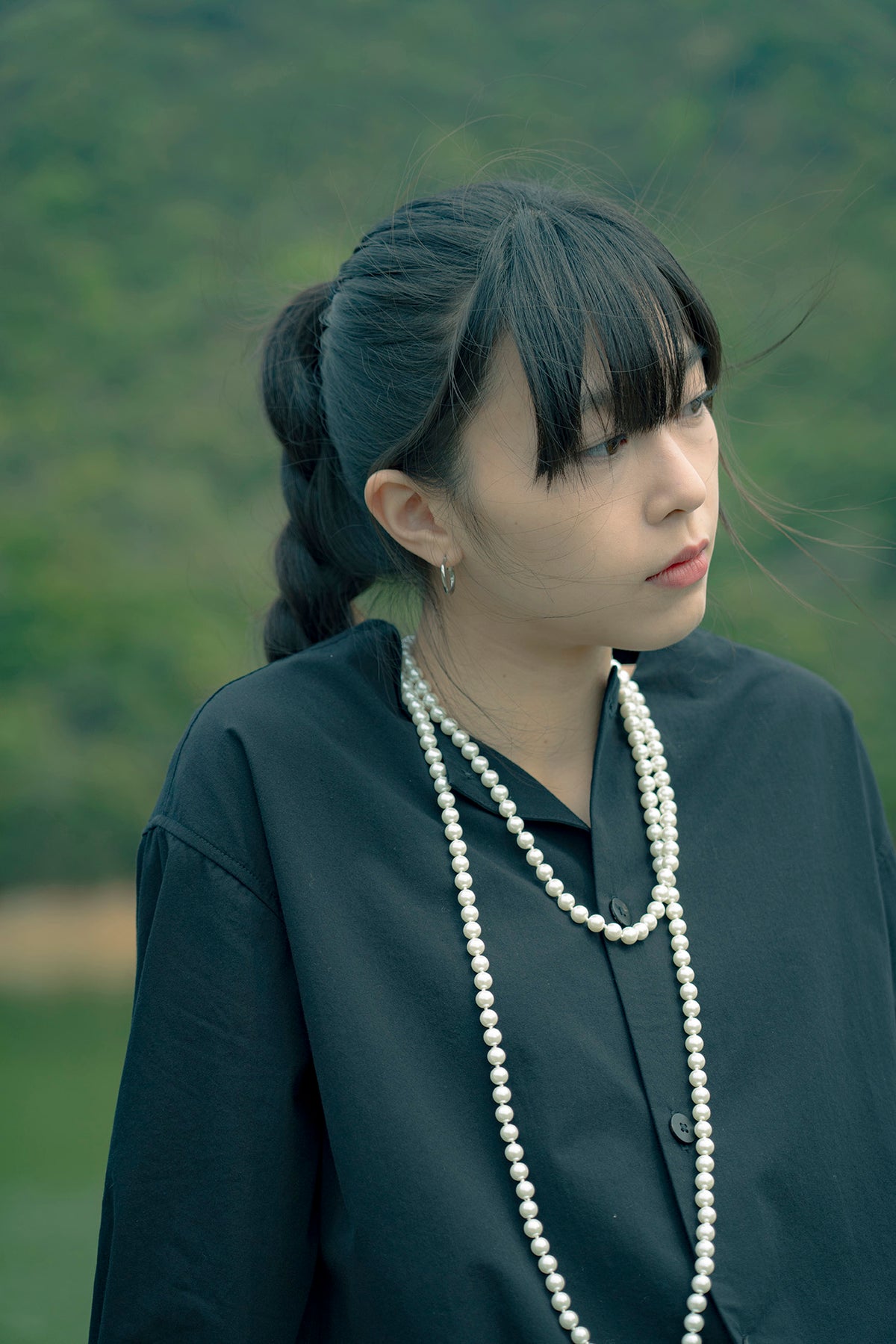 The Collarless Shirt - Black