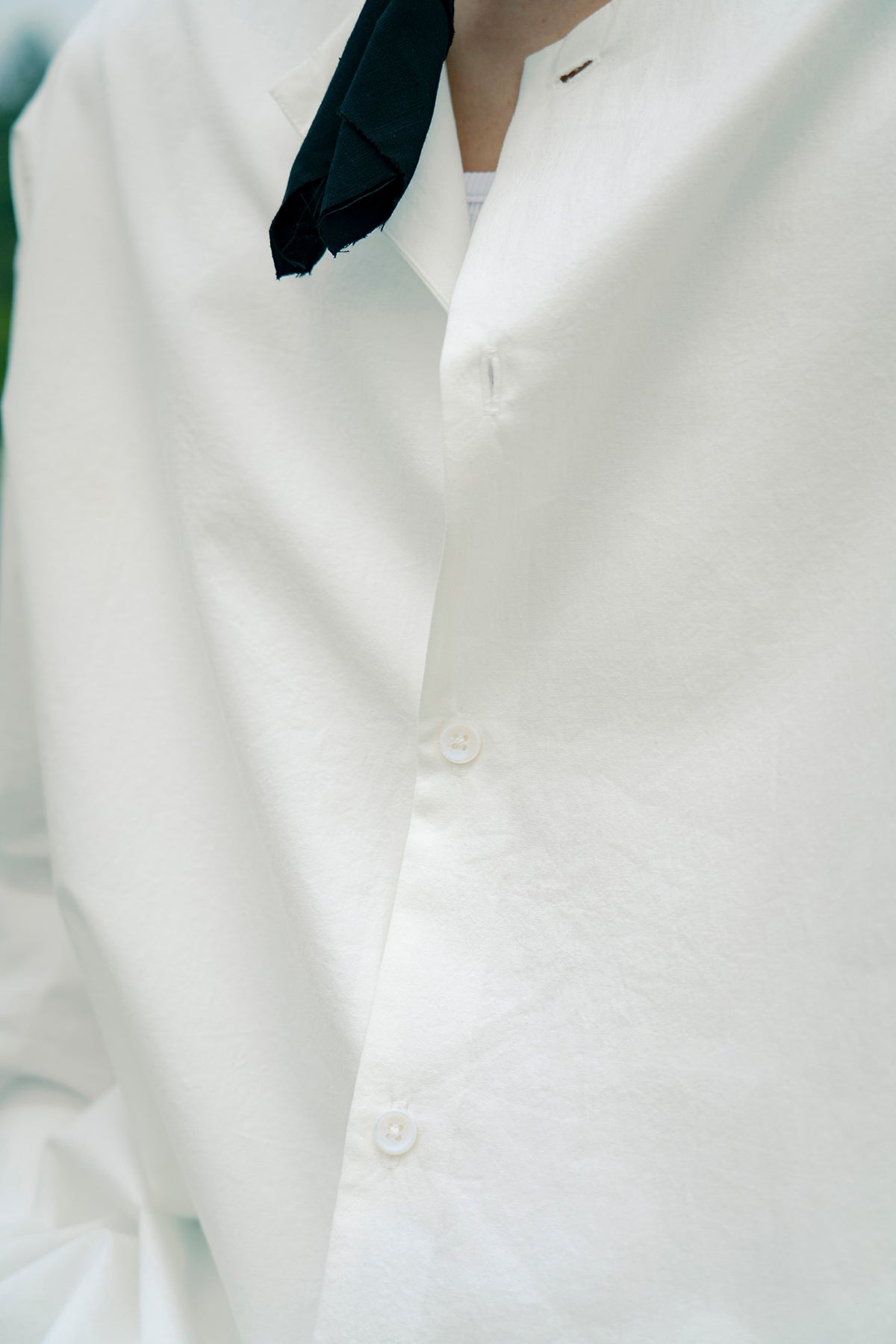 The Collarless Shirt - White