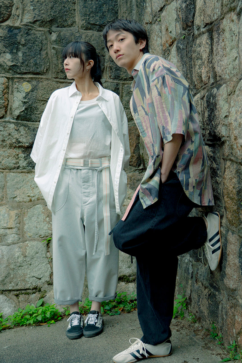 The Drawstring Denim Pants - White