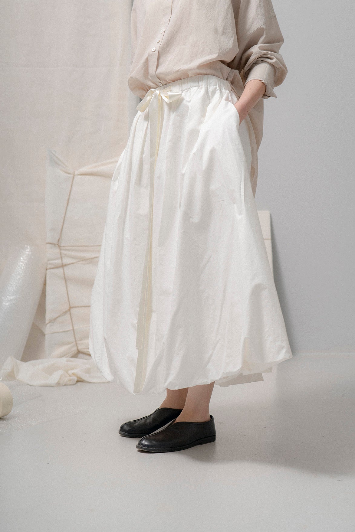 The Ribbon Skirt - White