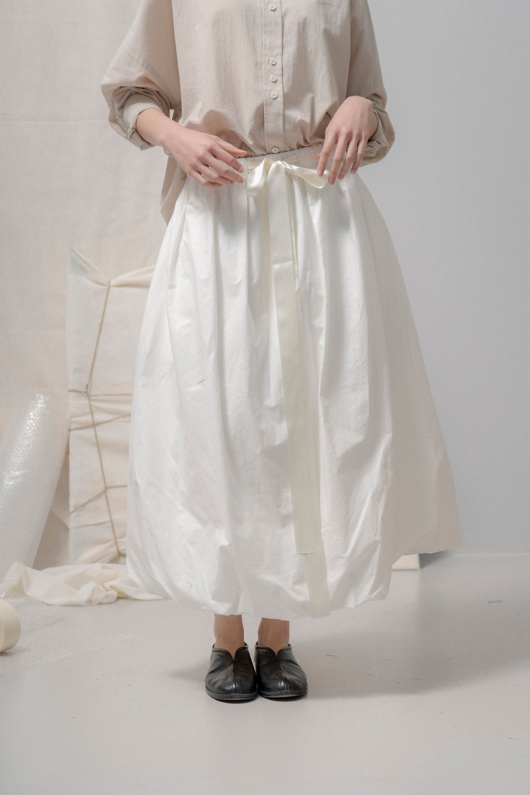 The Ribbon Skirt - White