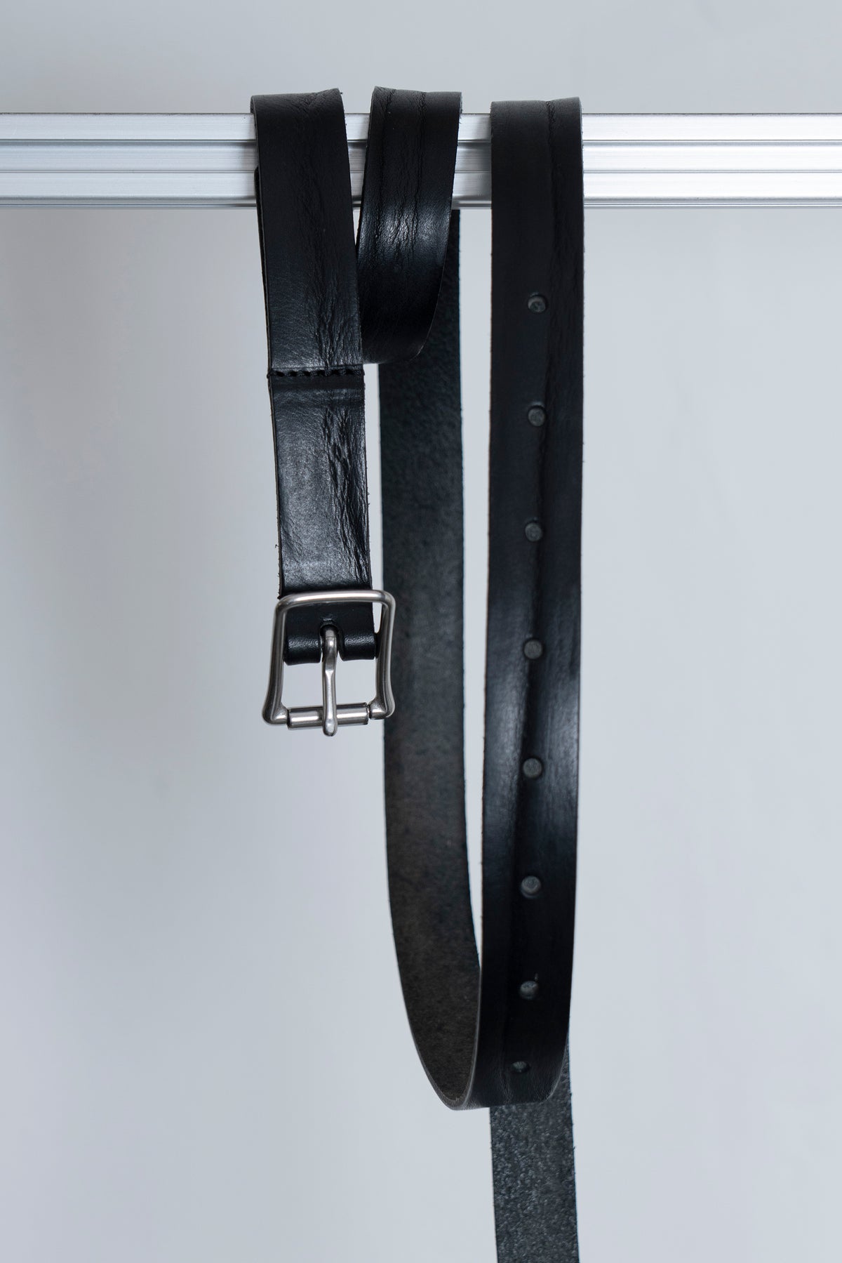 The Long Leather Belt - Black