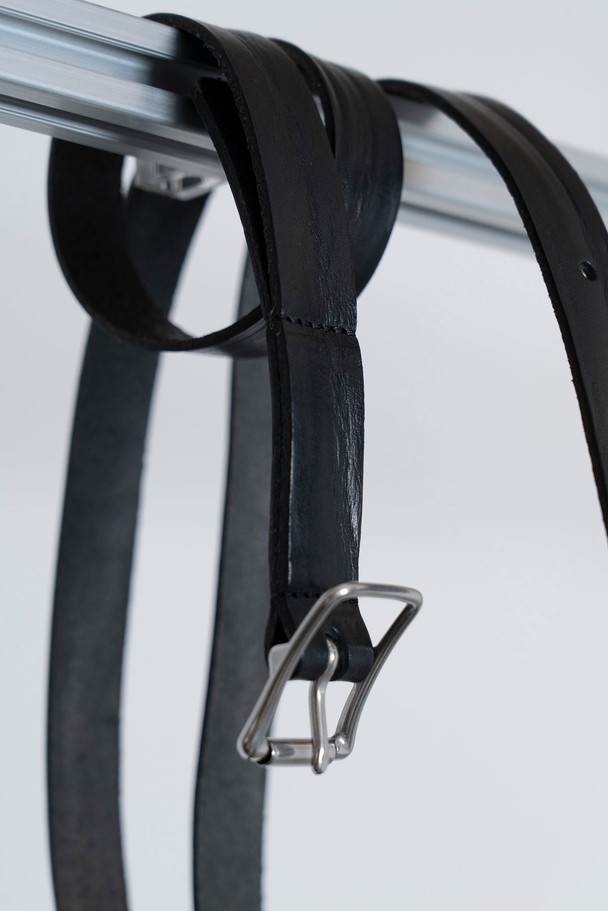 The Long Leather Belt - Black