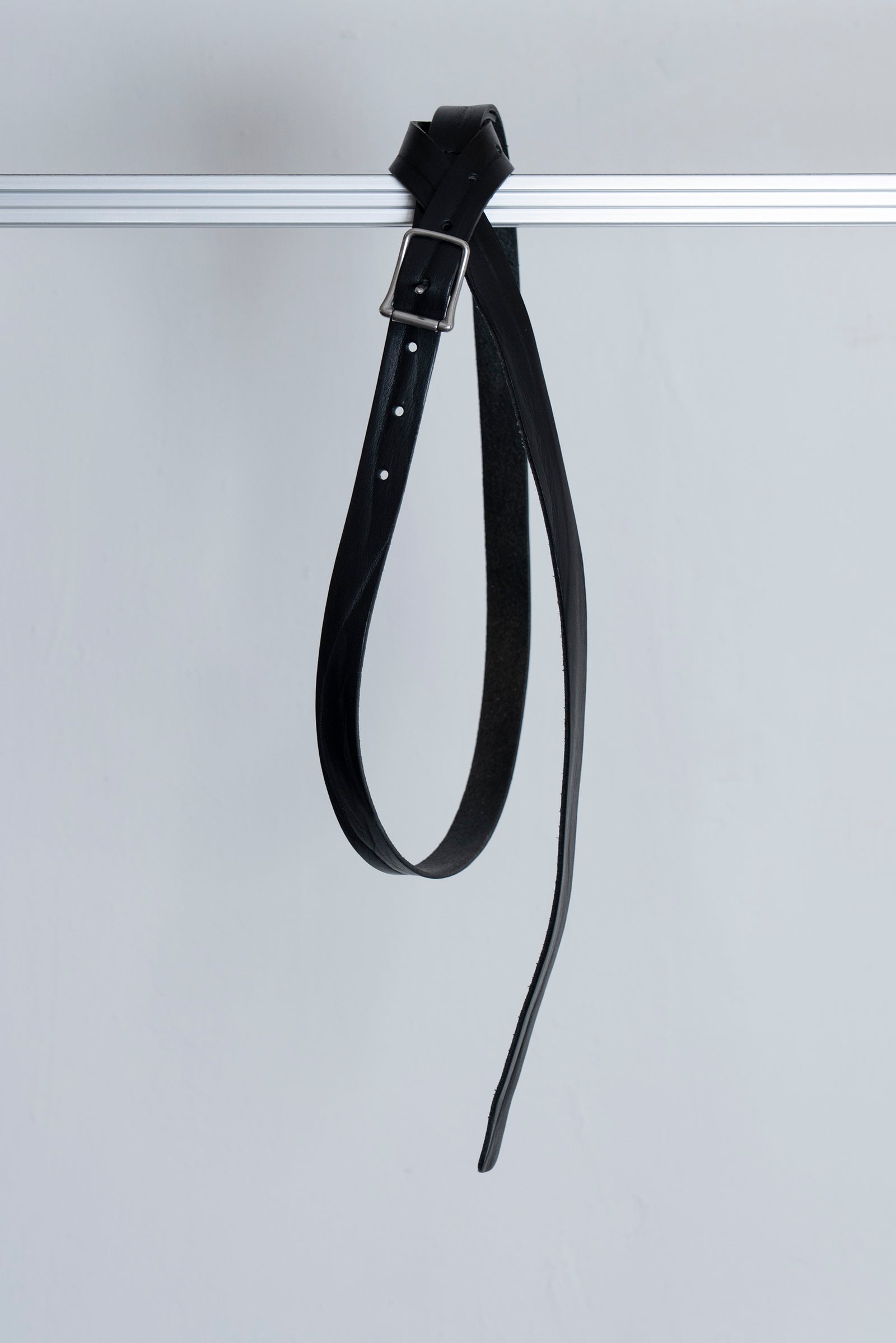 The Long Leather Belt - Black