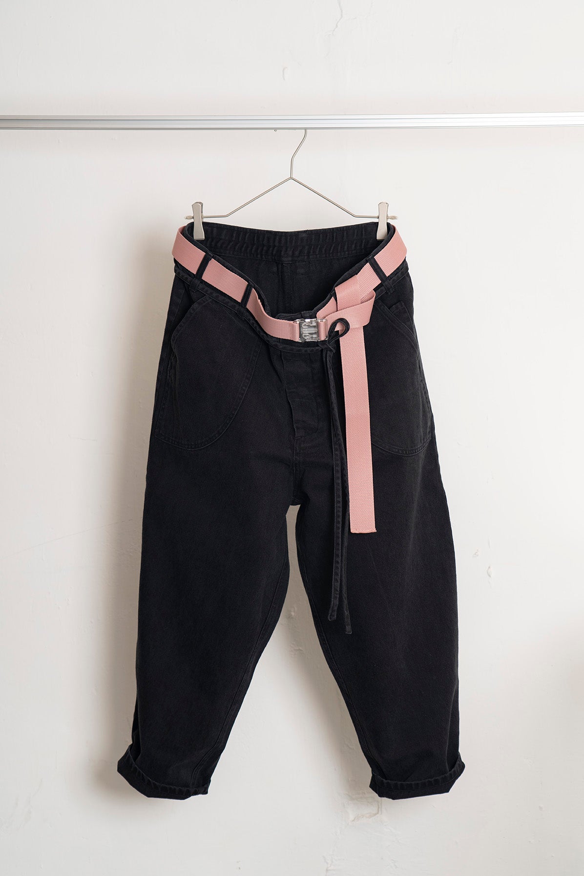 The Drawstring Denim Pants - Black