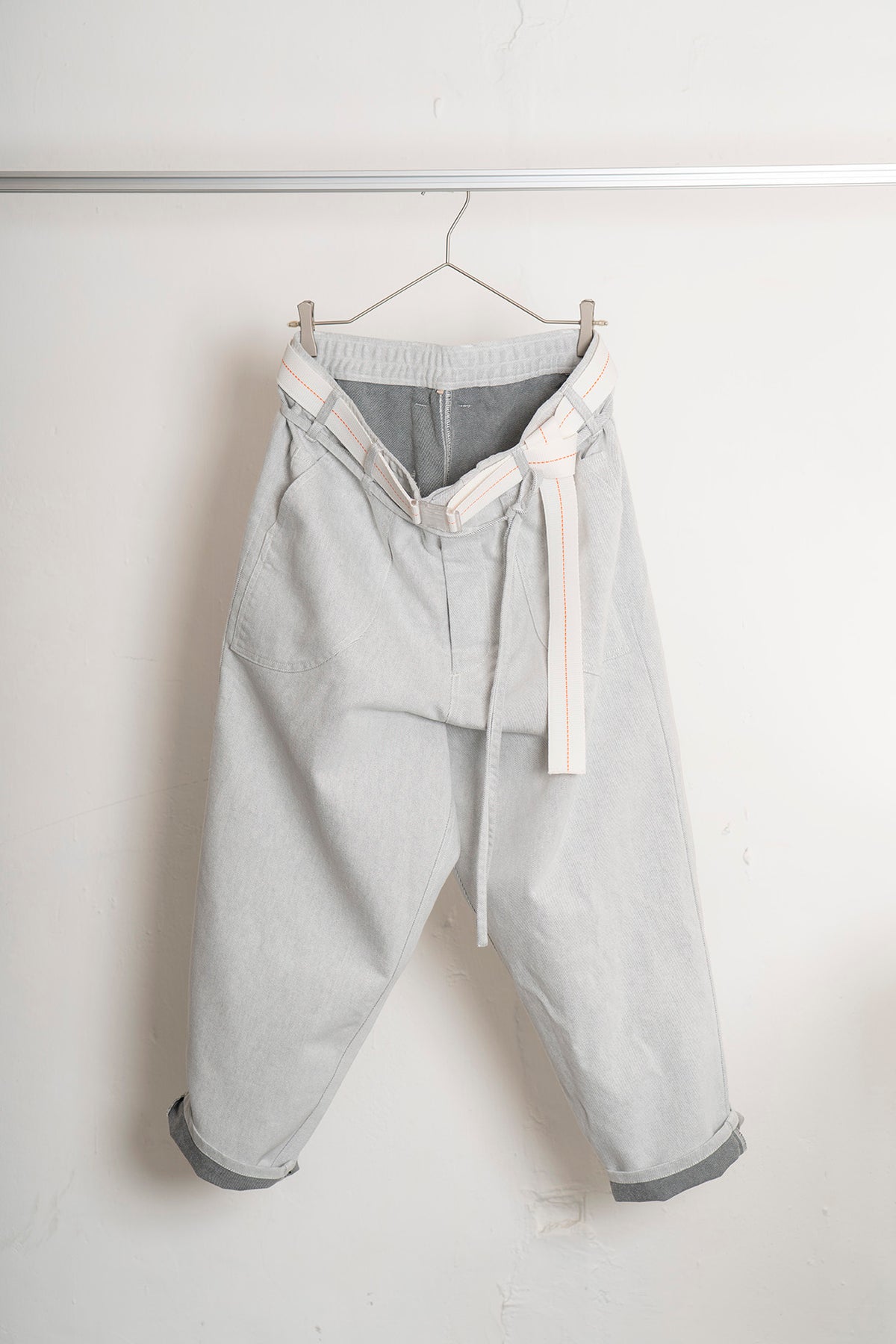 The Drawstring Denim Pants - White