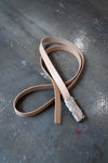 " The Talented Mr. " Leather Belt - Natural with Copper Silver Buckle
