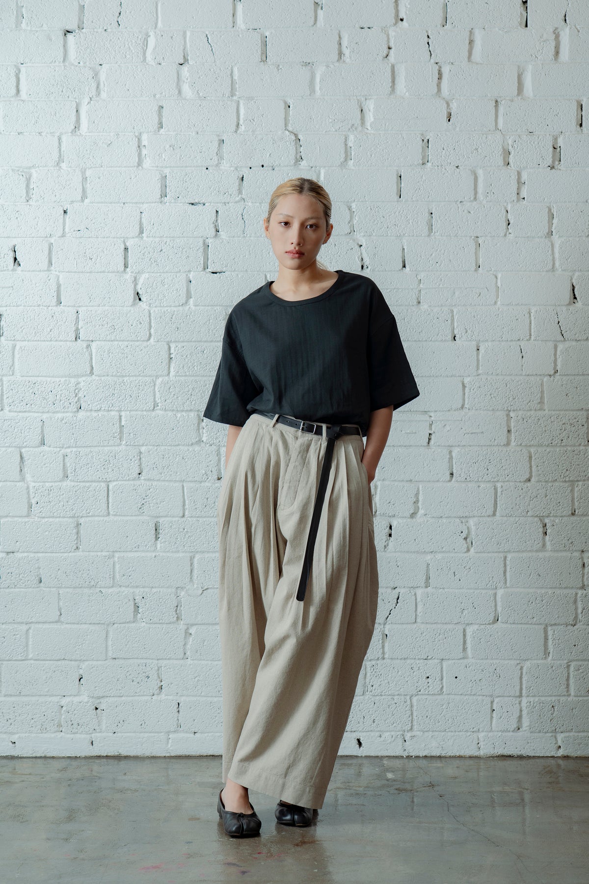 The Long Leather Belt - Black