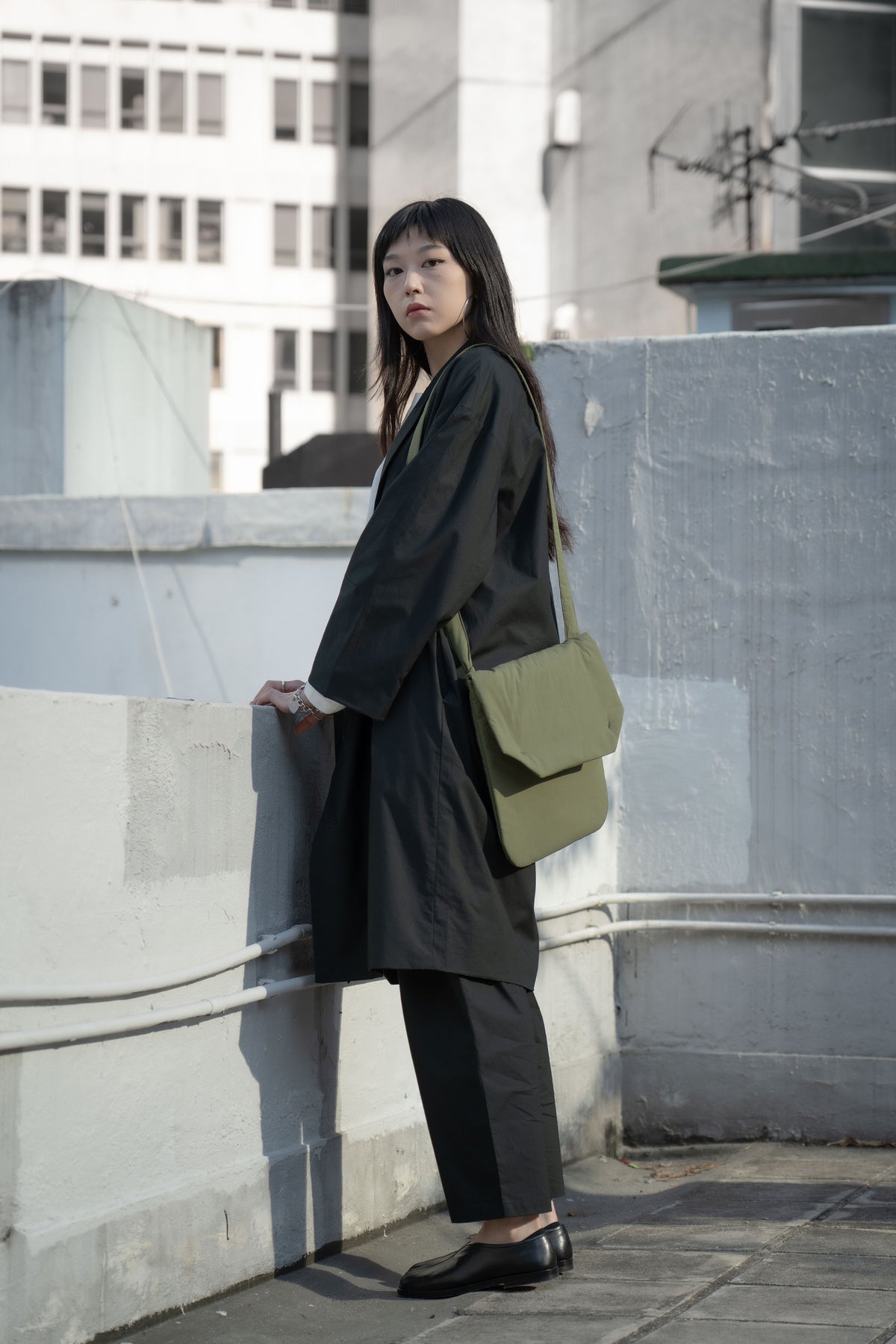 The Padded Pouch Bag- Military Green