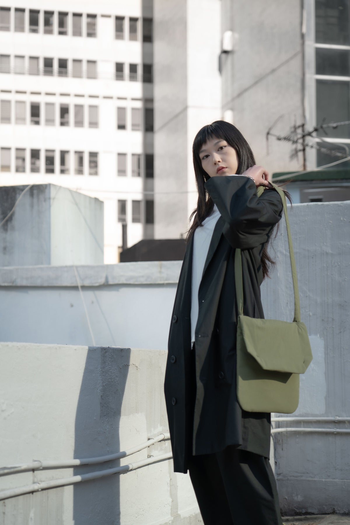 The Padded Pouch Bag- Military Green