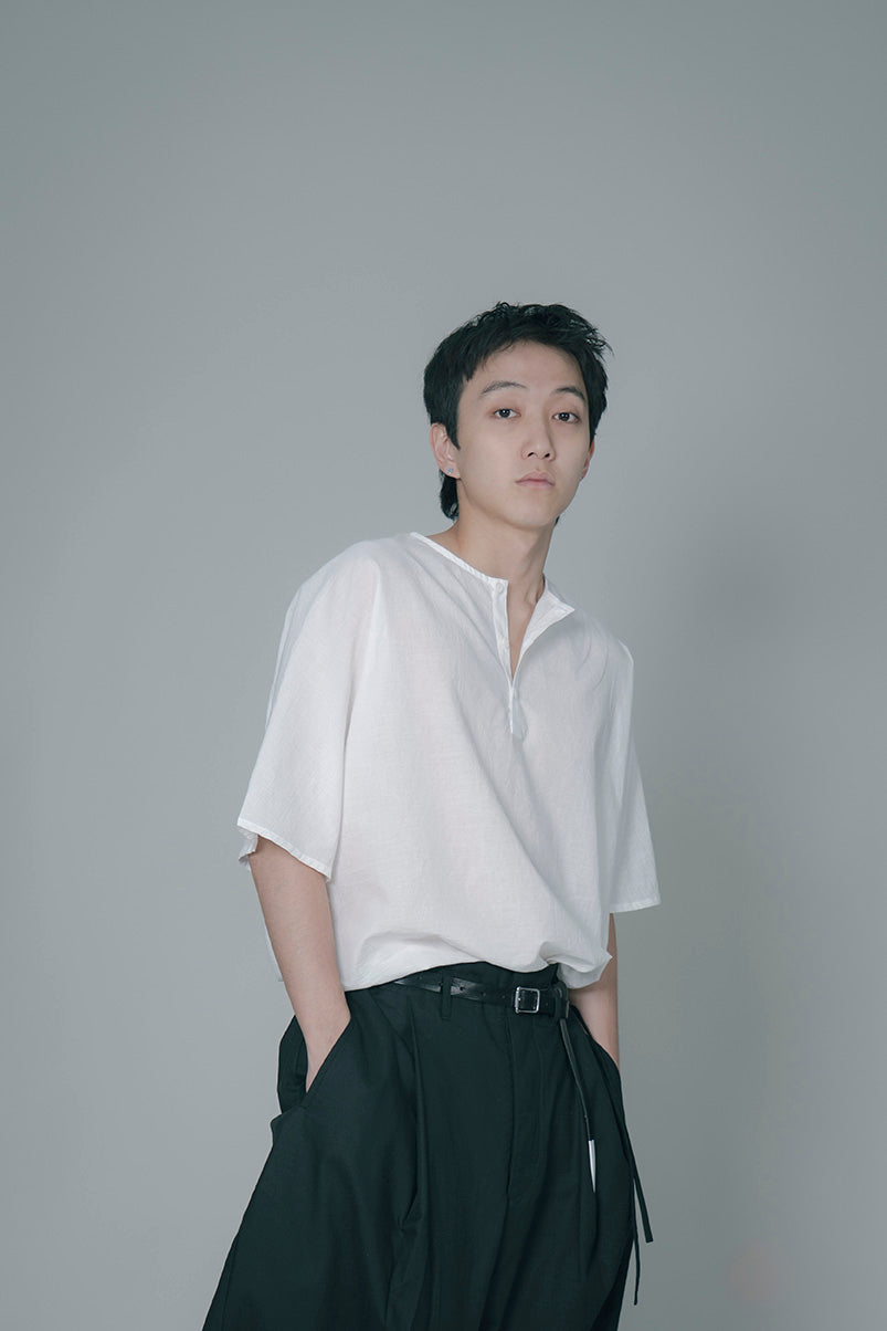 The Woven Henley - Off White